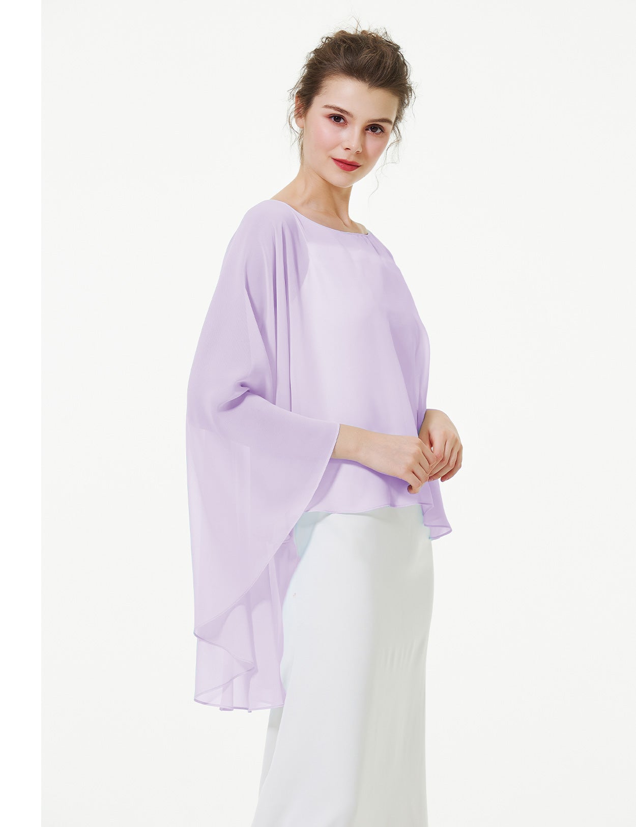 Cape en mousseline pour femme | Étole transparente et châle de soirée pour mariage d'automne