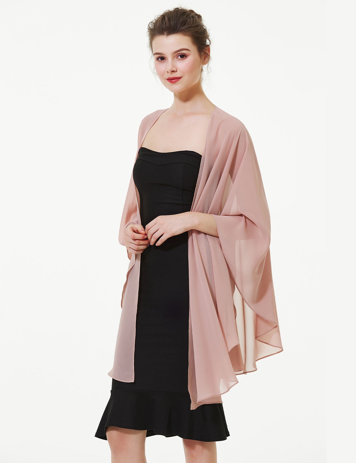Elegant Chiffon Wedding Shawl - Bridal Evening Scarf Wrap
