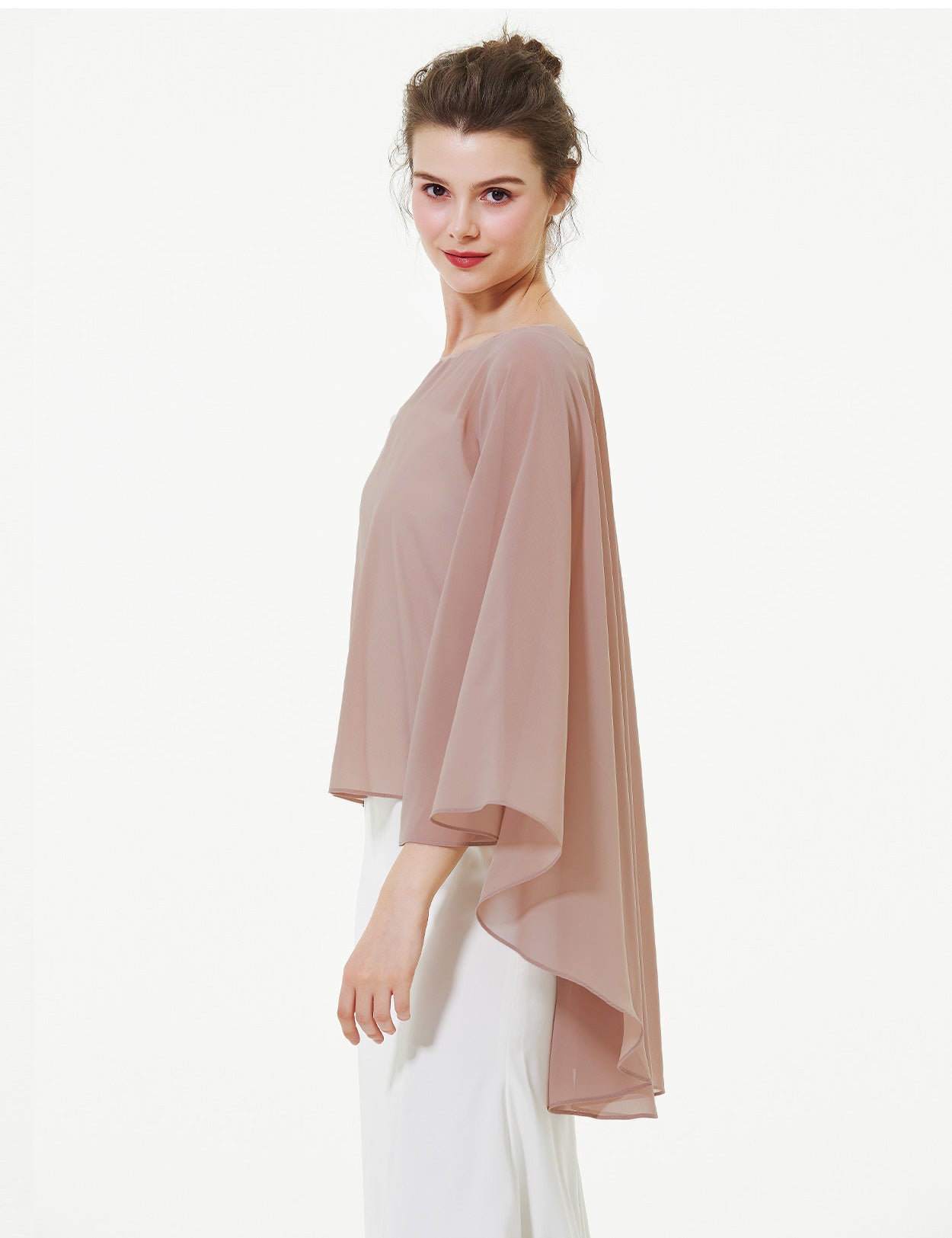 Cape en mousseline pour femme | Étole transparente et châle de soirée pour mariage d'automne