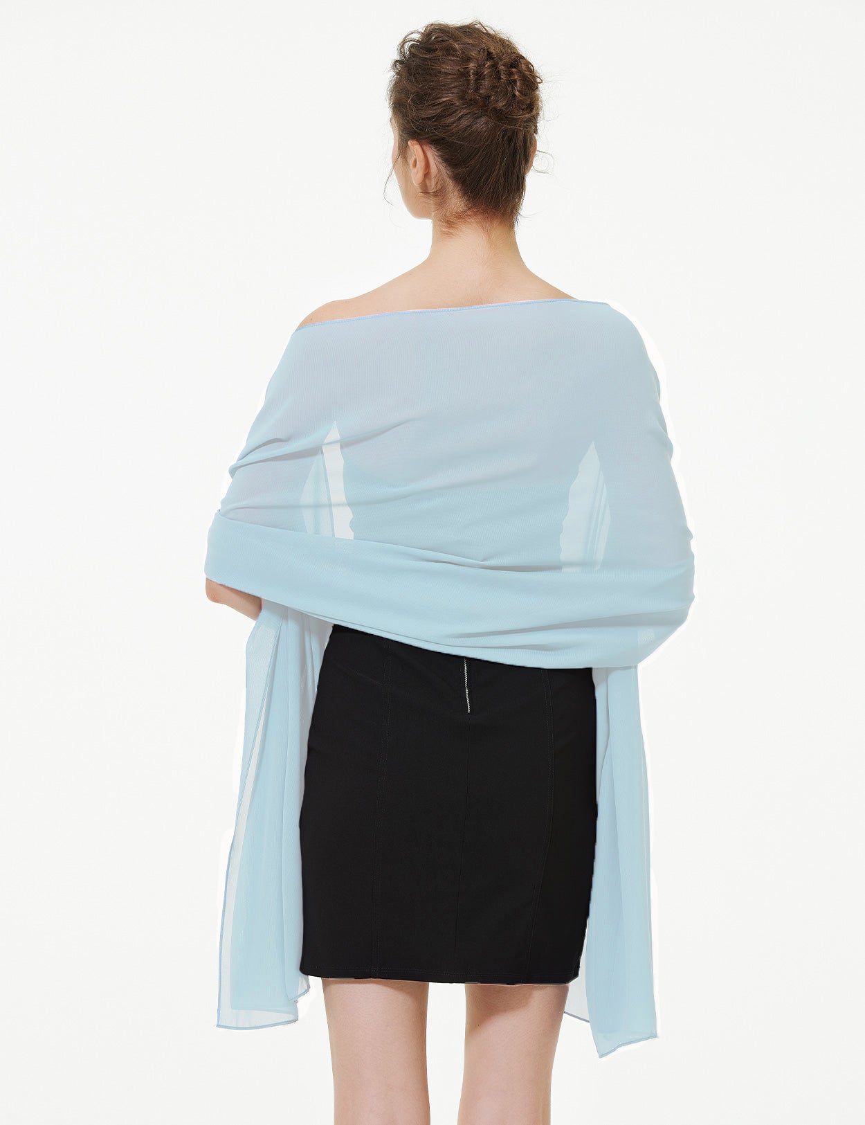 Elegant Chiffon Wedding Shawl for Brides & Evening Dresses (22 Colors)