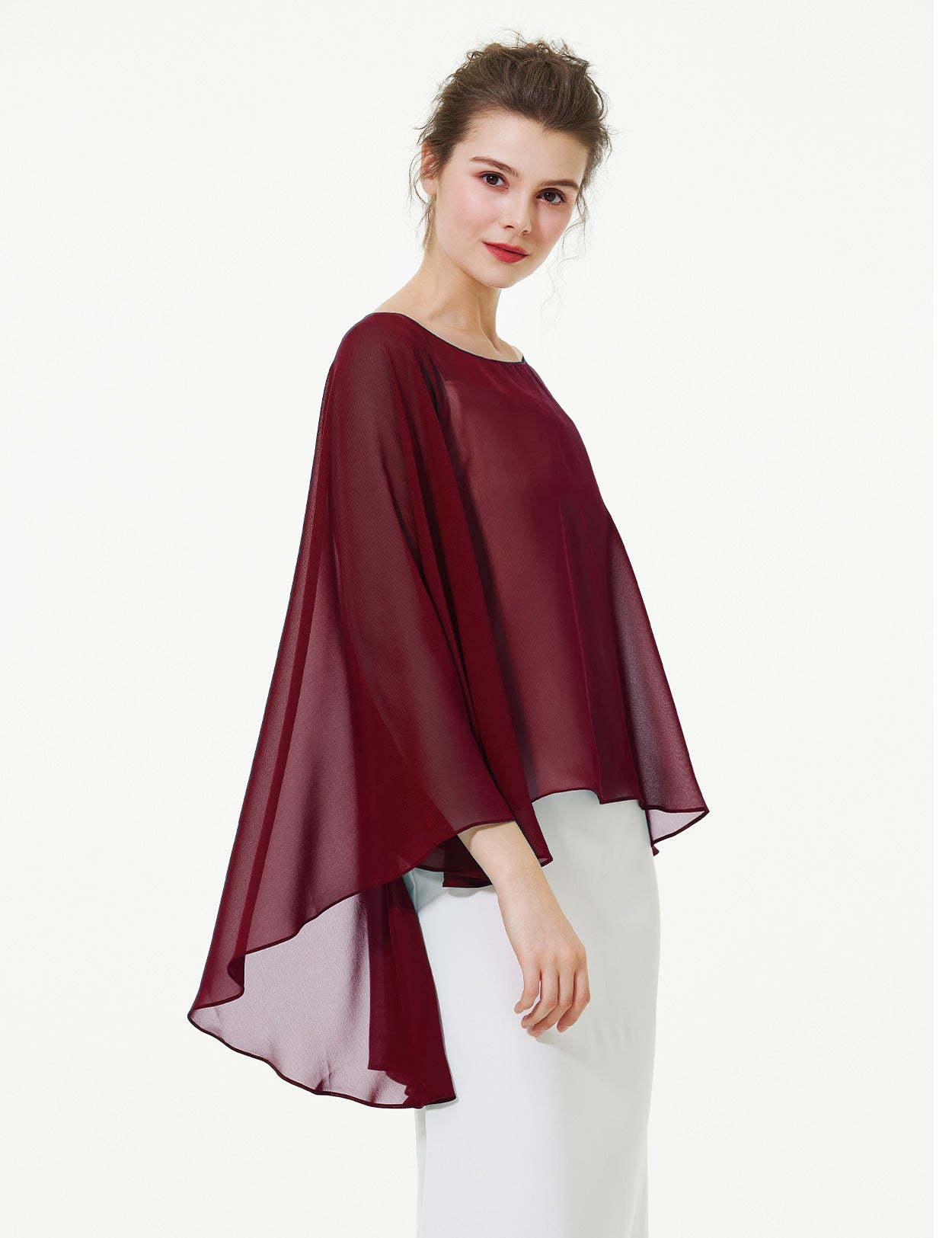 Cape en mousseline pour femme | Étole transparente et châle de soirée pour mariage d'automne