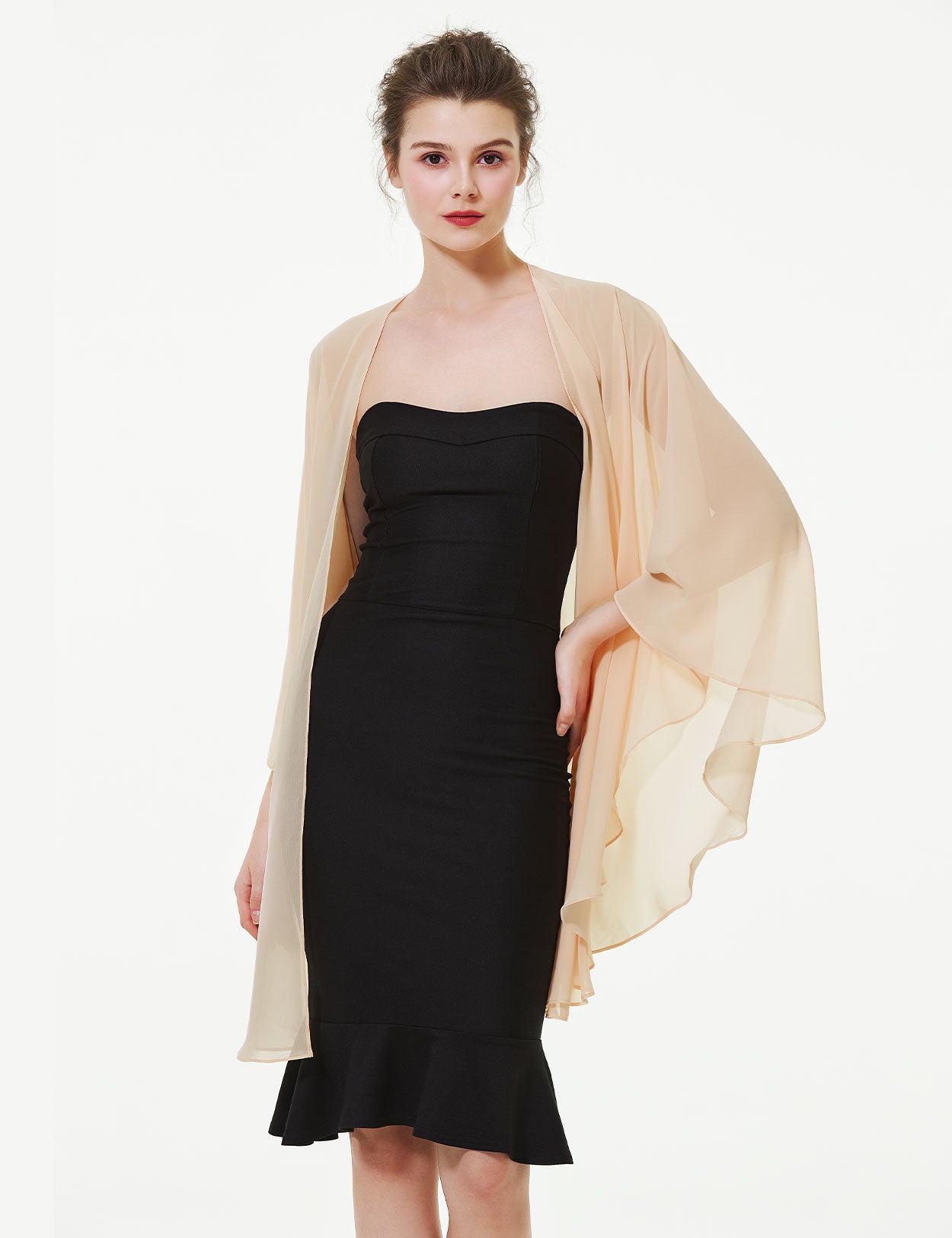 Elegant Chiffon Wedding Shawl - Bridal Evening Scarf Wrap