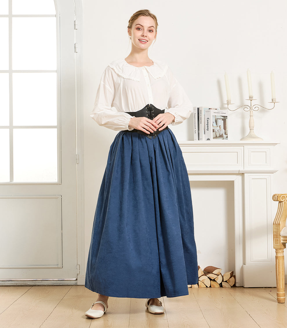 Falda estilo medieval con bolsillos y cintura elástica