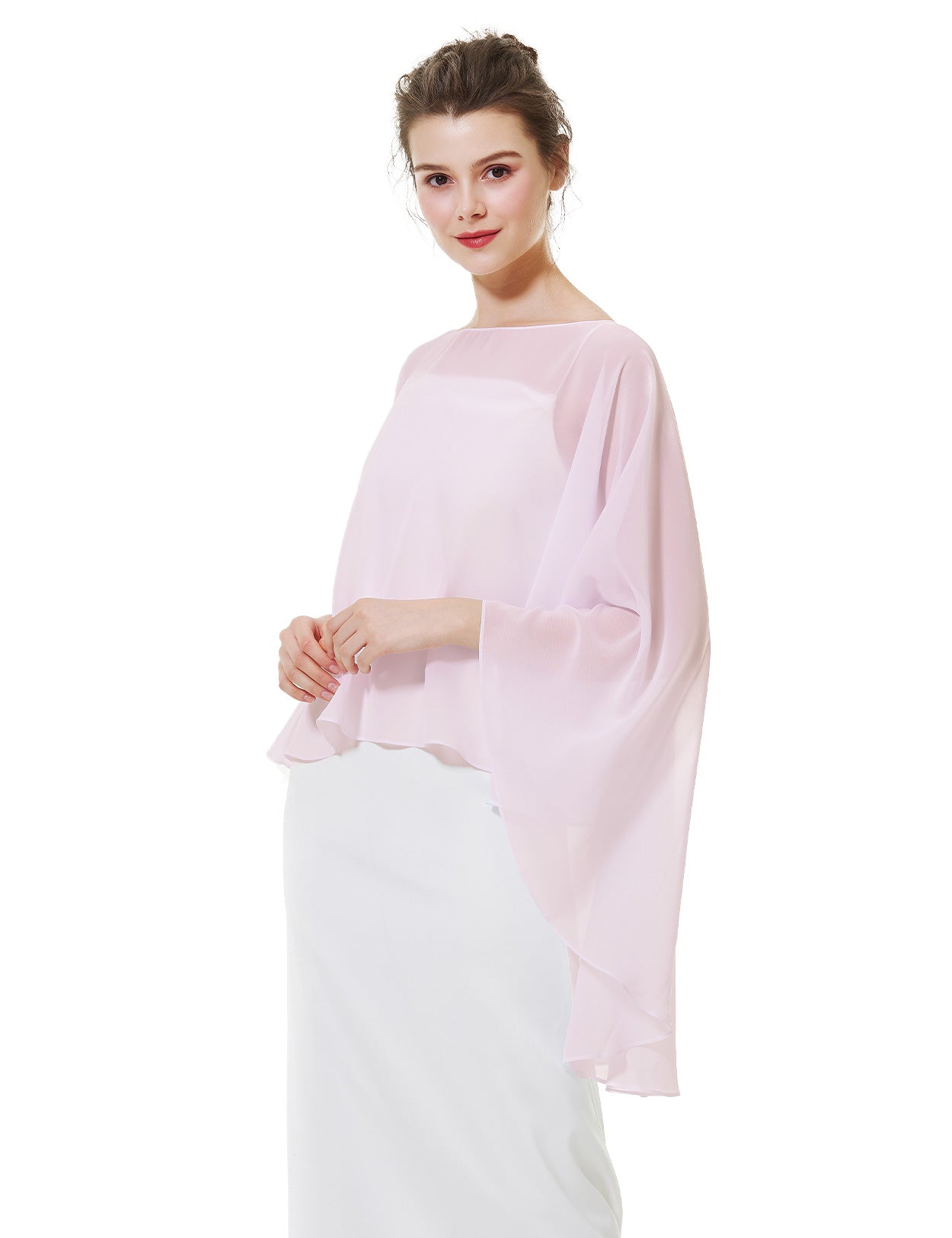 Cape en mousseline pour femme | Étole transparente et châle de soirée pour mariage d'automne
