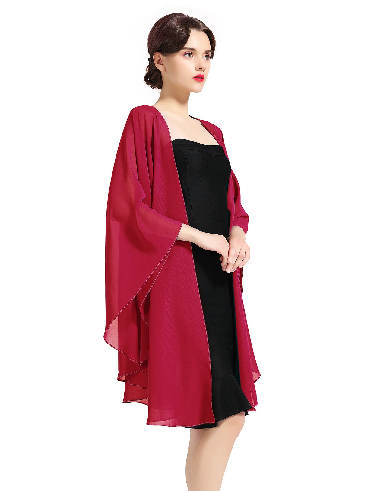 Elegant Chiffon Wedding Shawl - Bridal Evening Scarf Wrap