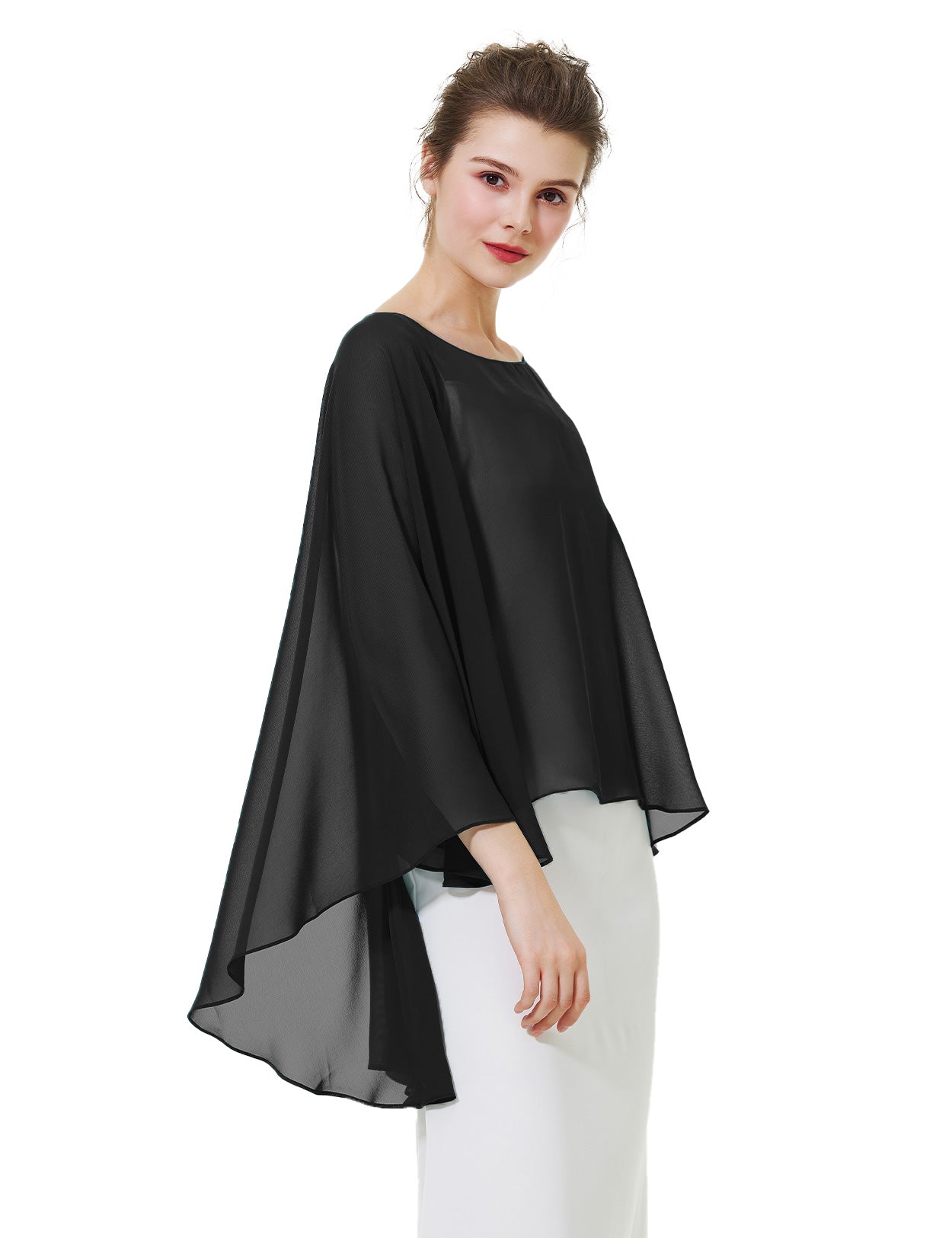 Cape en mousseline pour femme | Étole transparente et châle de soirée pour mariage d'automne