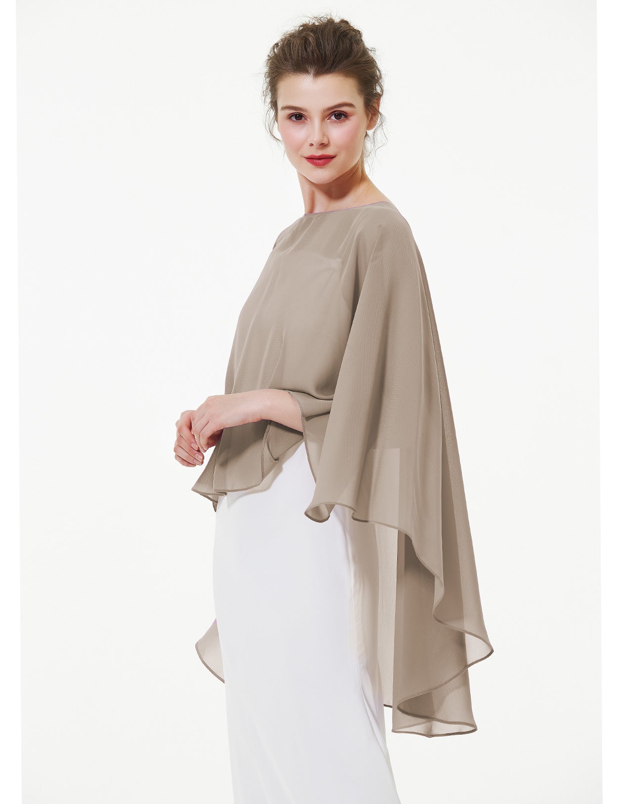 Cape en mousseline pour femme | Étole transparente et châle de soirée pour mariage d'automne
