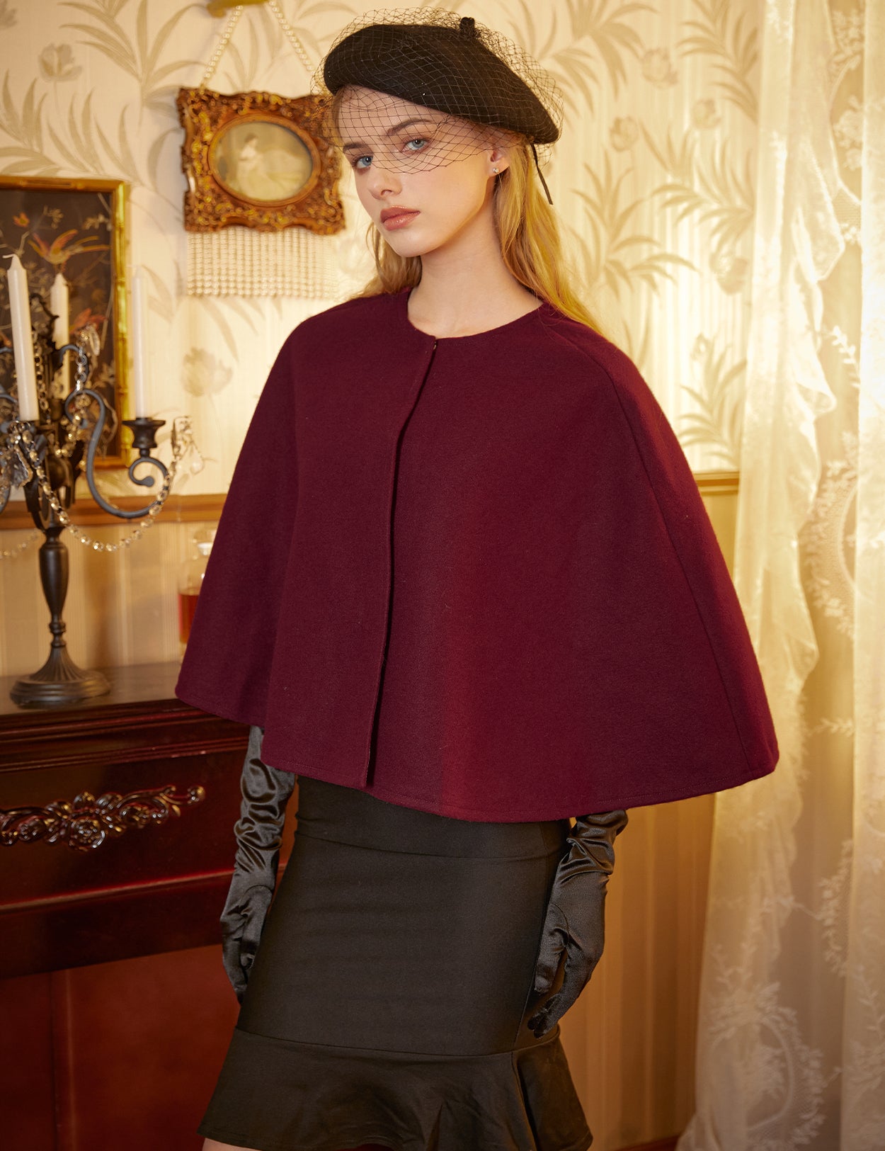 Elegante Xale-Capa Nupcial para Senhora