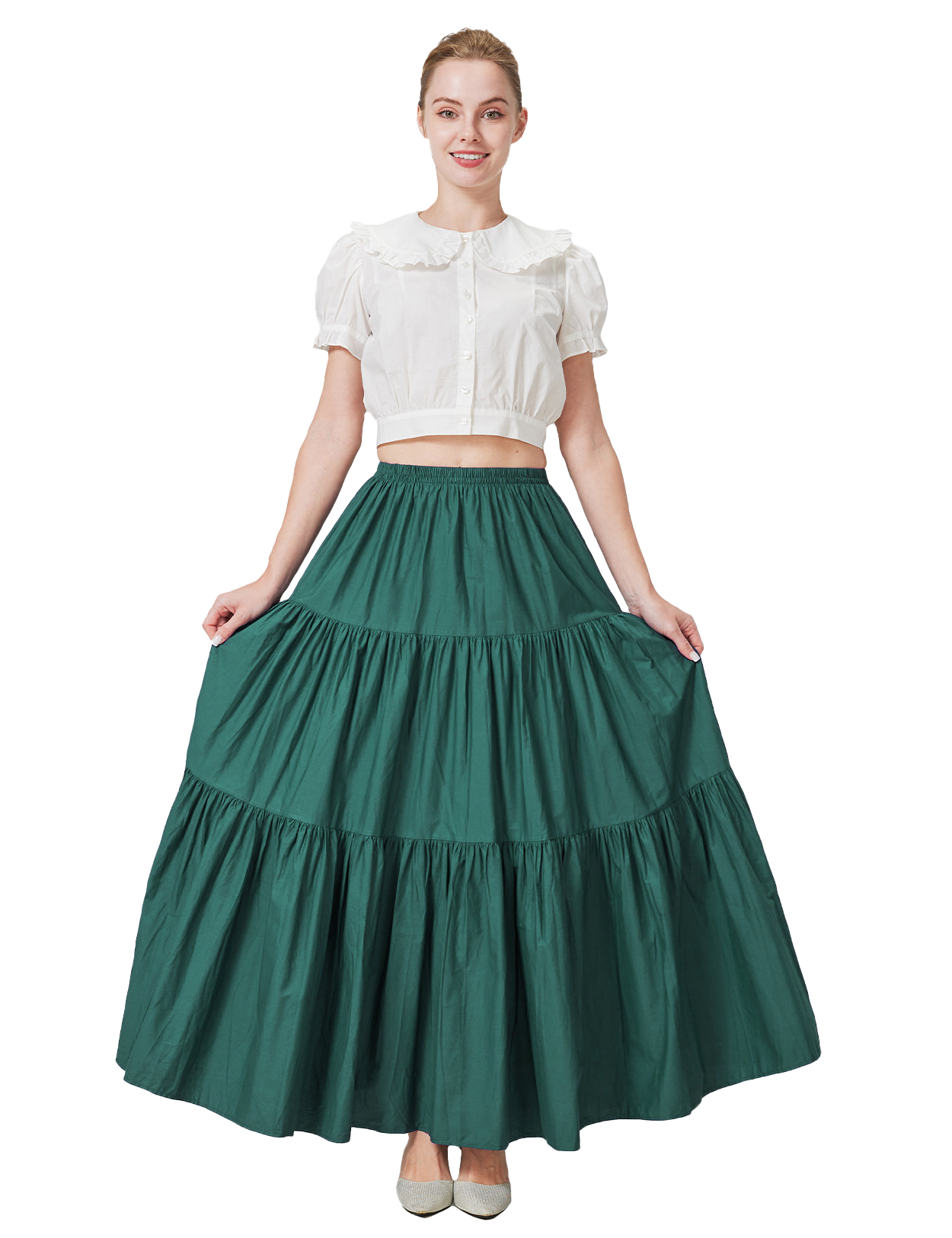 100% Cotton Renaissance Medieval Boho Maxi Skirt for Women