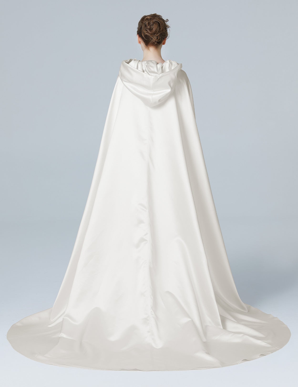 Elegant Wedding Cape with Hood - Full Length Trailing Bridal Poncho