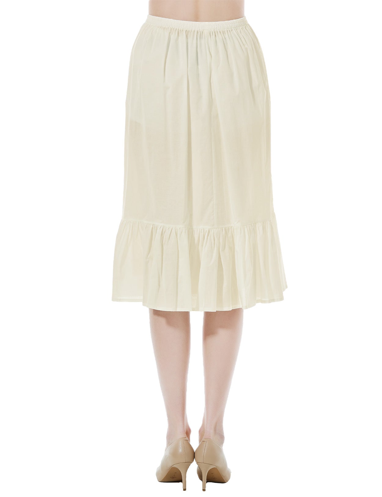 Vintage Cotton Half Slip - Underskirt for Dresses, Comfortable & Breathable (Ivory/Beige/White/Black)