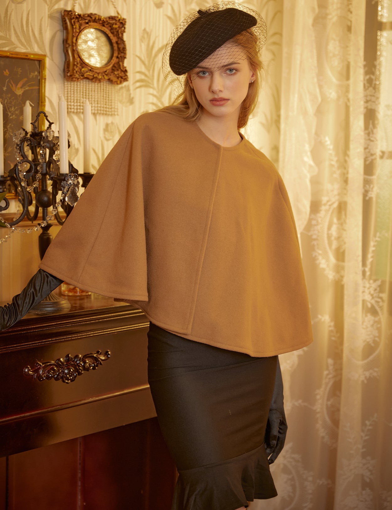 Elegante Xale-Capa Nupcial para Senhora