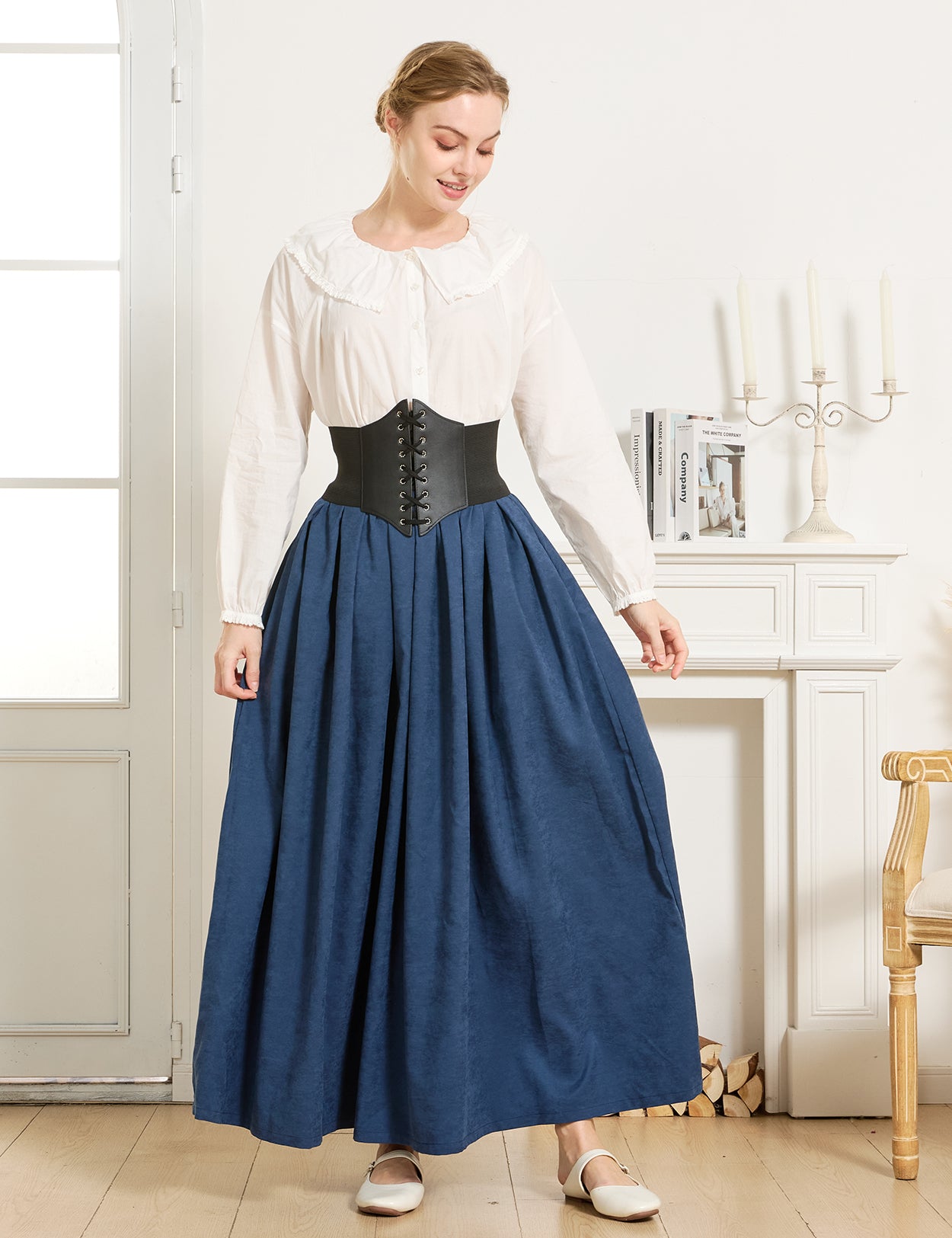 Mittelalterlicher Rock mit Taschen – Elastischer Bund