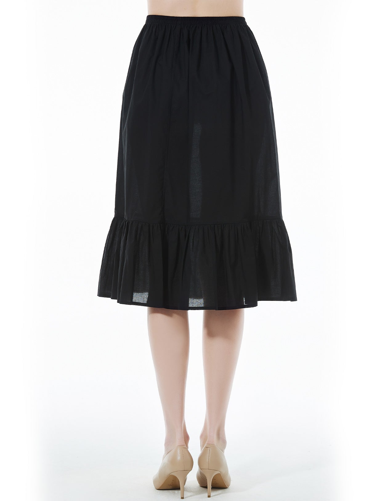 Vintage Cotton Half Slip - Underskirt for Dresses, Comfortable & Breathable (Ivory/Beige/White/Black)