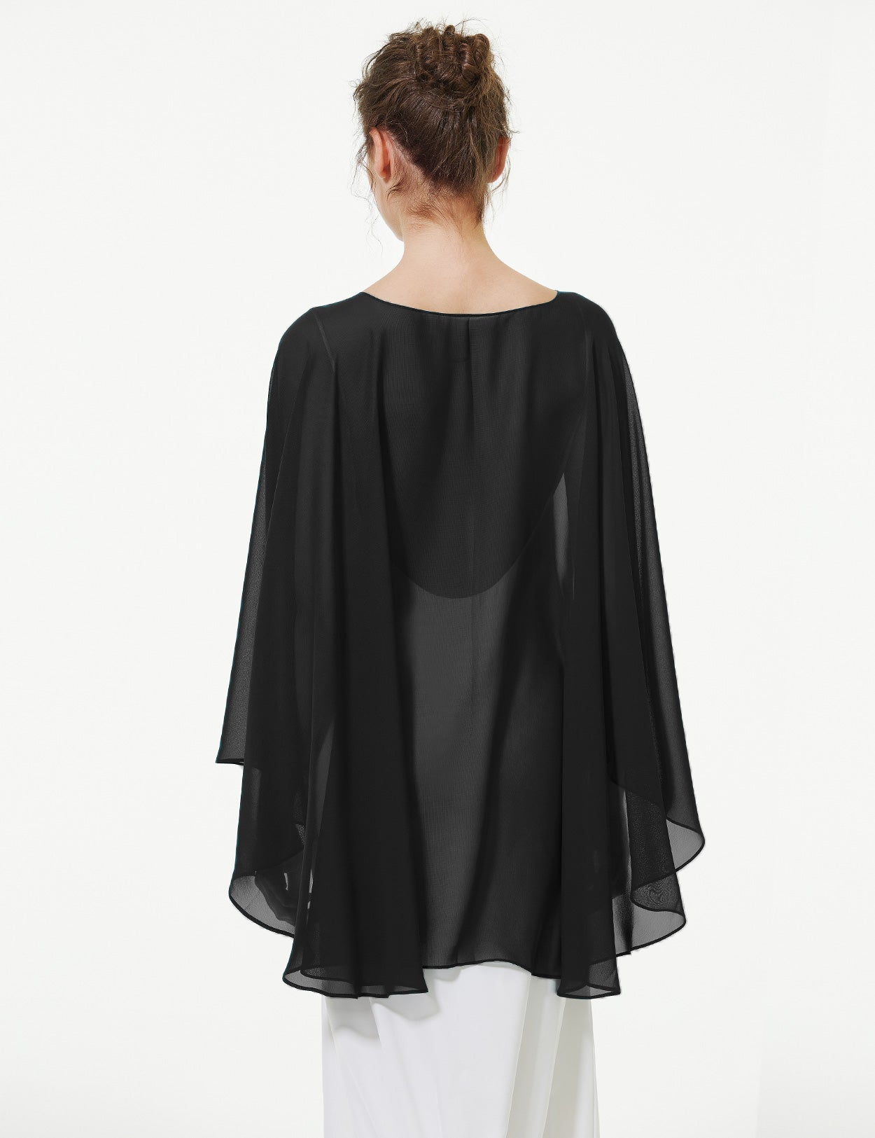 Cape en mousseline pour femme | Étole transparente et châle de soirée pour mariage d'automne