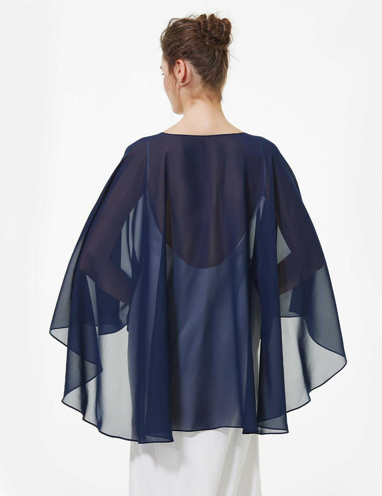 Cape en mousseline pour femme | Étole transparente et châle de soirée pour mariage d'automne
