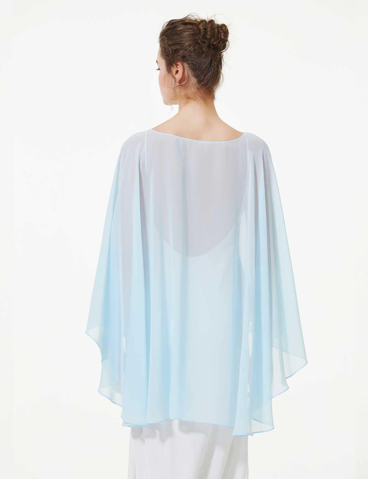 Cape en mousseline pour femme | Étole transparente et châle de soirée pour mariage d'automne