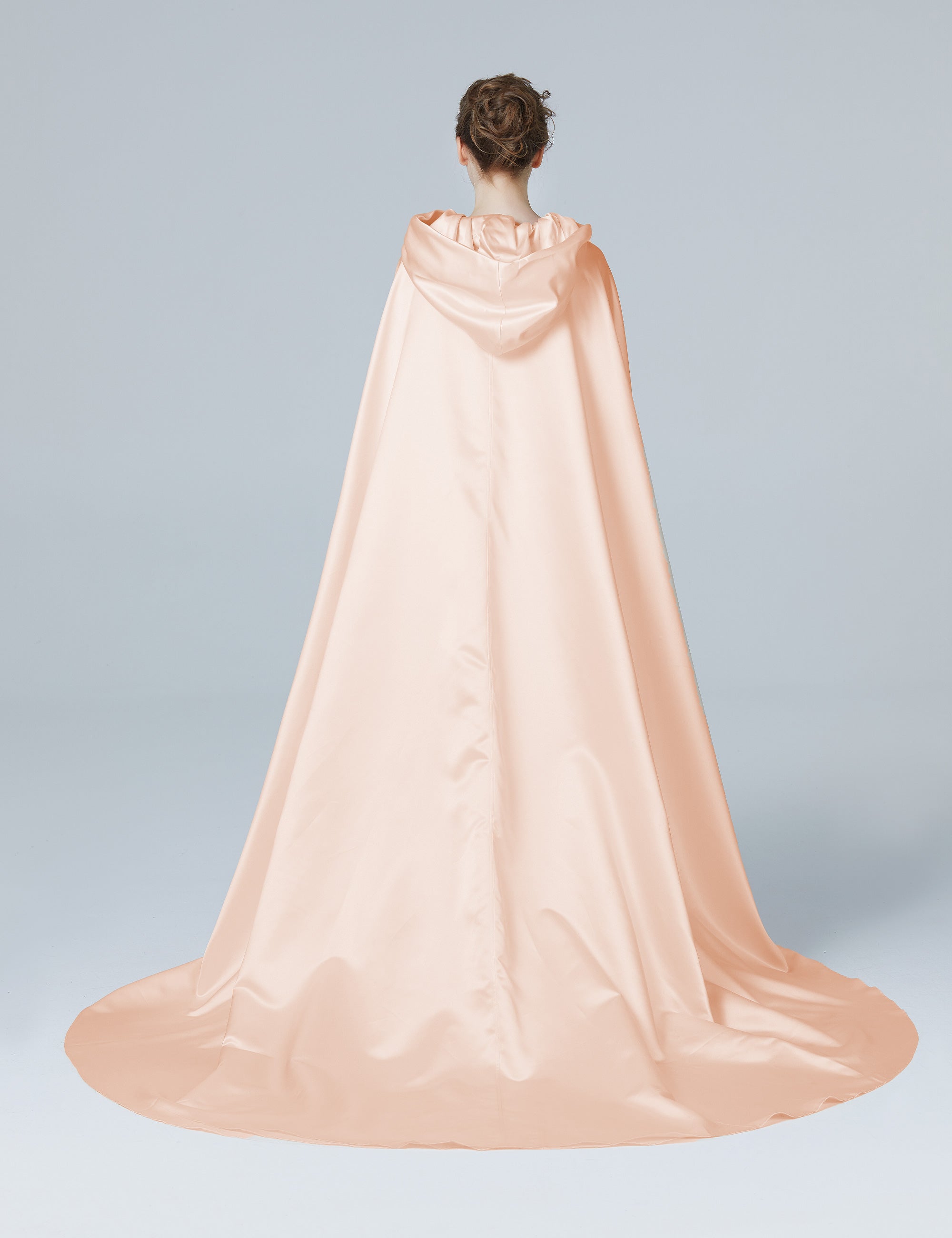 Elegant Wedding Cape with Hood - Full Length Trailing Bridal Poncho