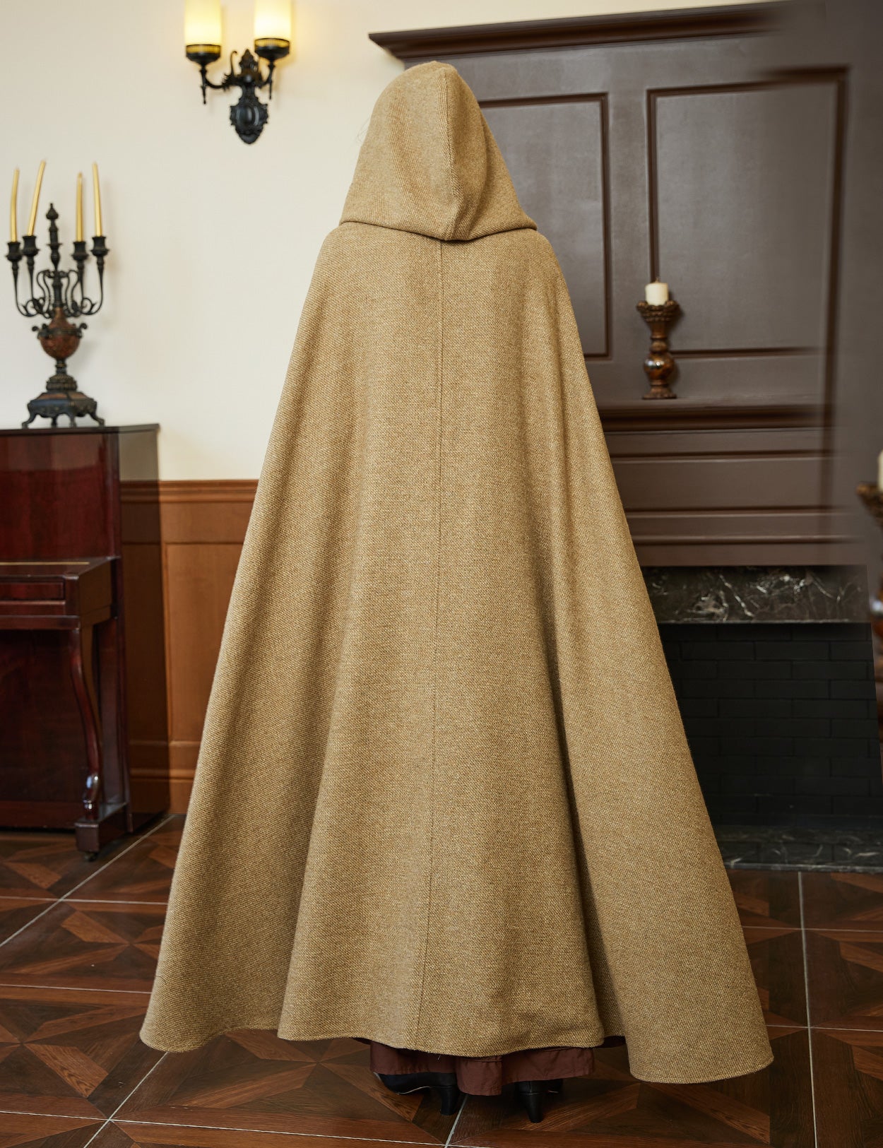 Cape médiévale à capuche pour femme - Cape Renaissance pour Halloween Cosplay
