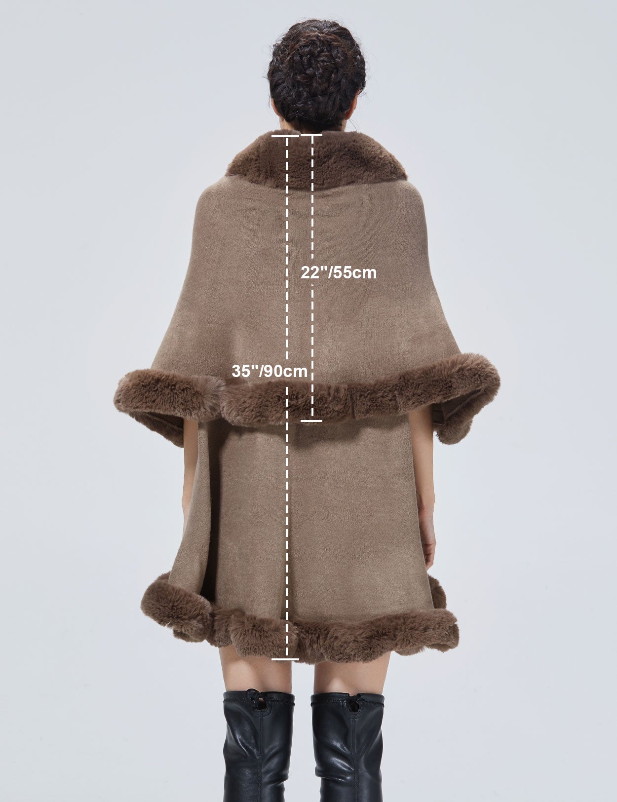 Chic Faux Fur Knit Cape Coat for Winter Weddings & Parties