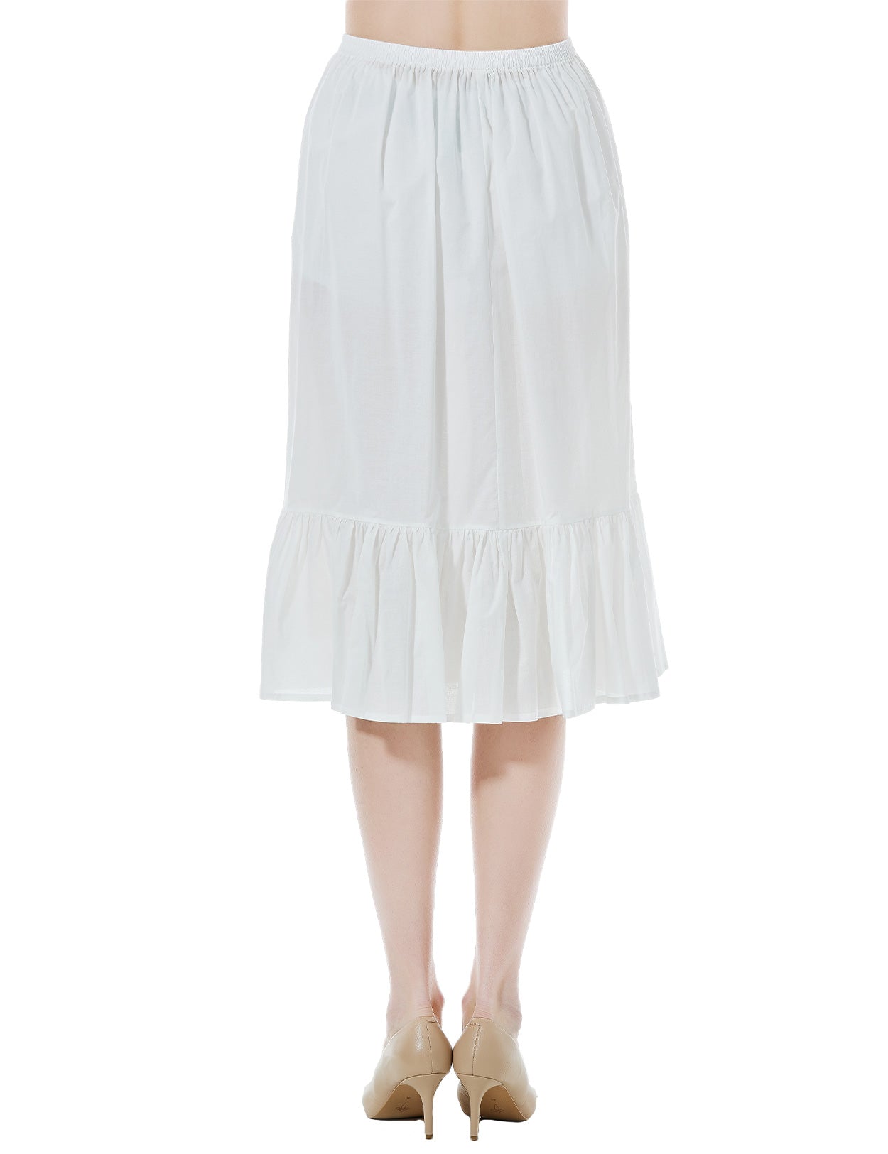 Vintage Cotton Half Slip - Underskirt for Dresses, Comfortable & Breathable (Ivory/Beige/White/Black)