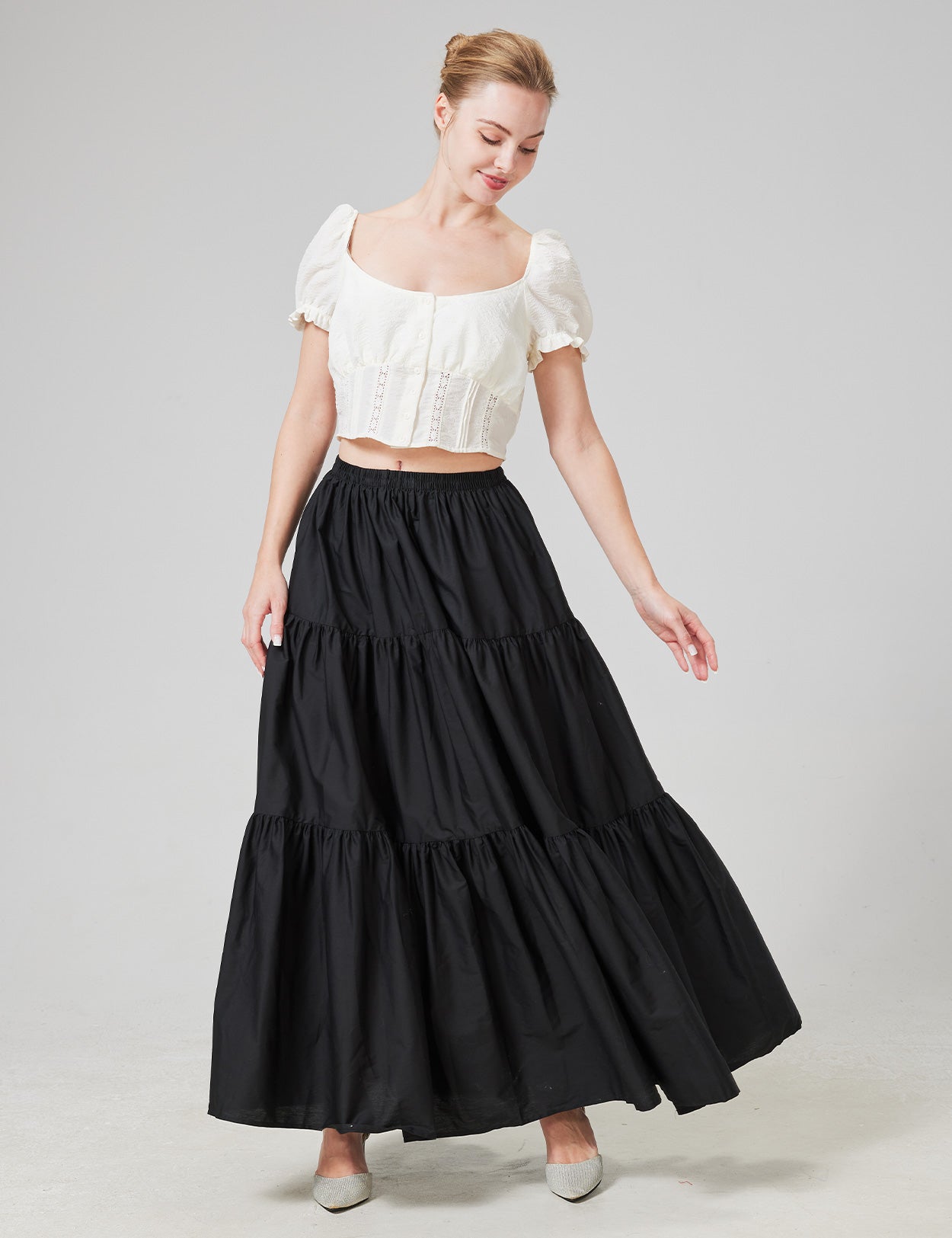 100% Cotton Renaissance Medieval Boho Maxi Skirt for Women