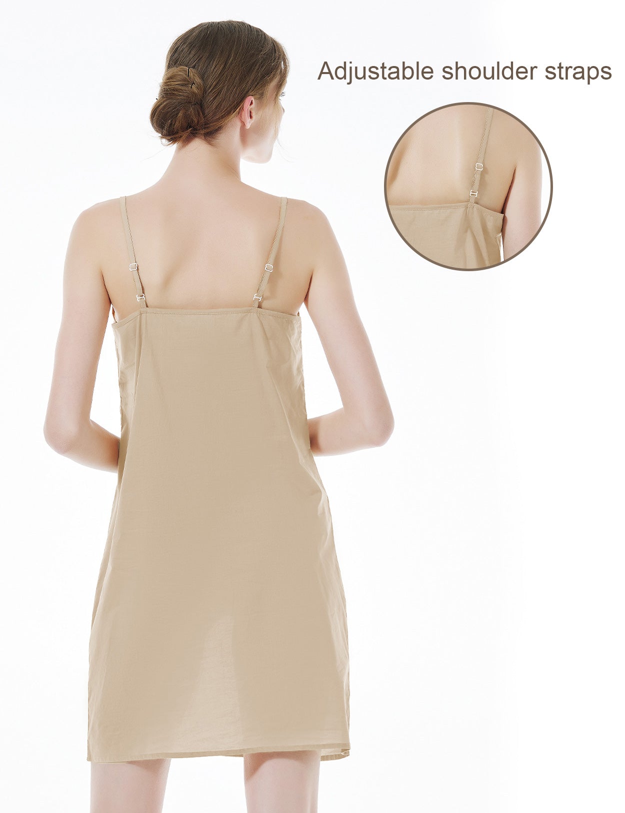 100% Cotton Full Slip Under Dress with Adjustable Straps