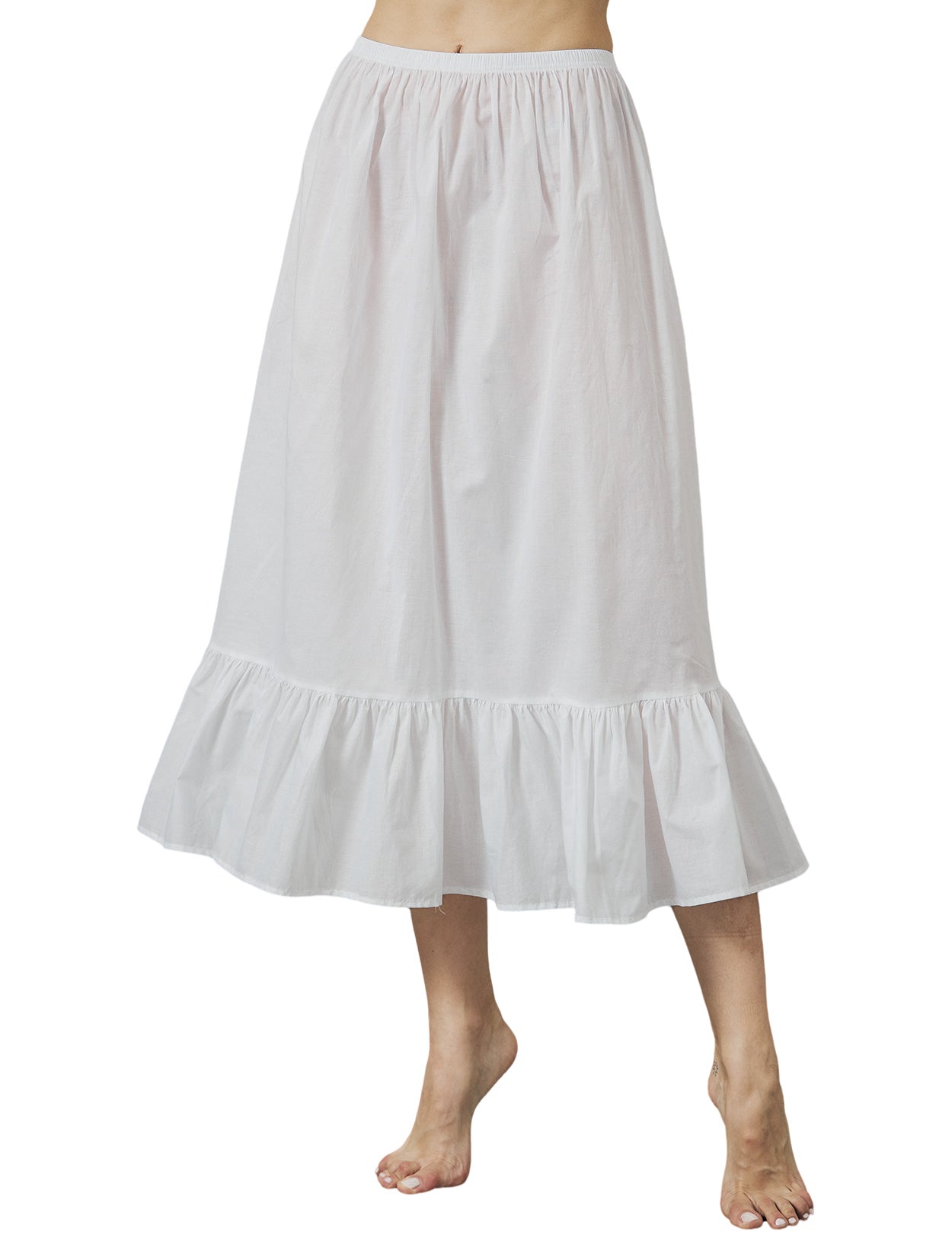 Vintage Cotton Half Slip - Underskirt for Dresses, Comfortable & Breathable (Ivory/Beige/White/Black)