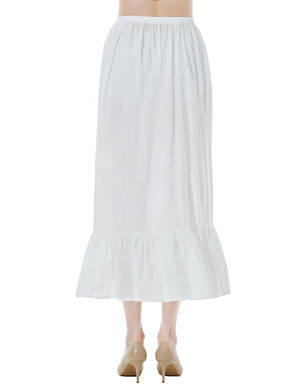 Vintage Cotton Half Slip - Underskirt for Dresses, Comfortable & Breathable (Ivory/Beige/White/Black)