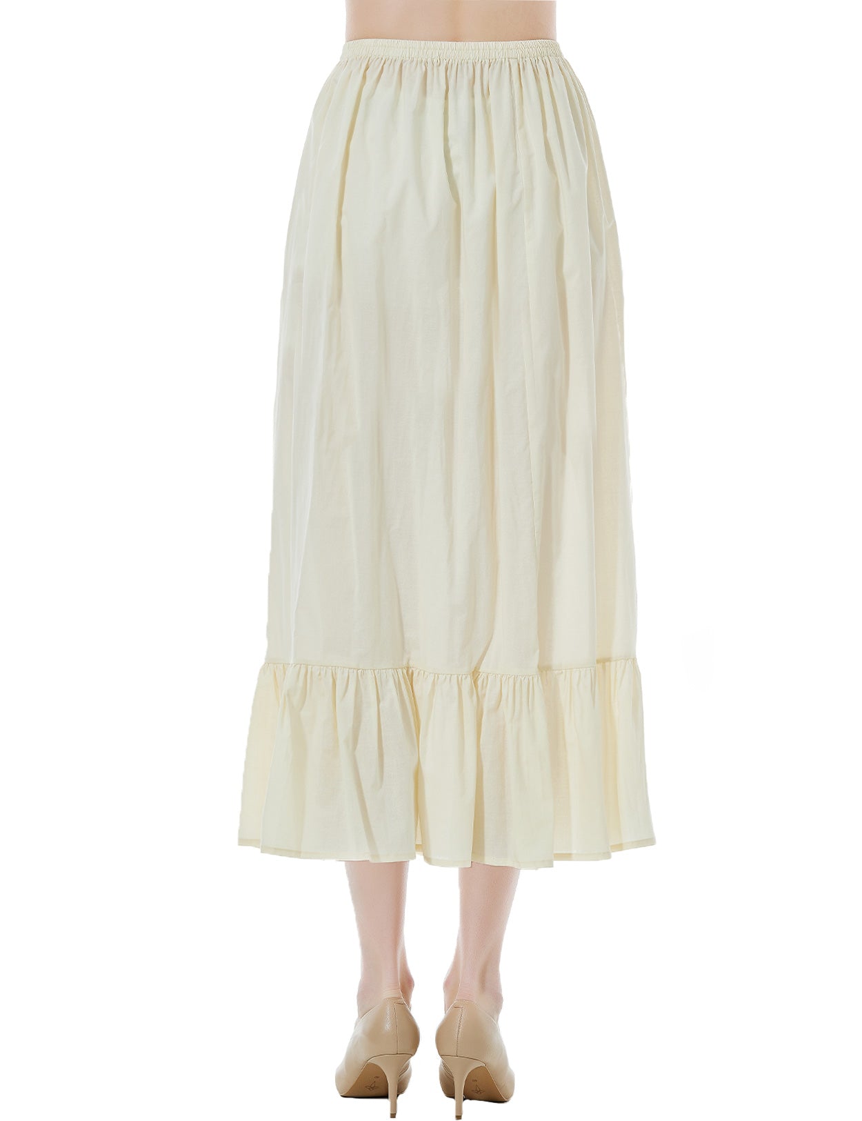 Vintage Cotton Half Slip - Underskirt for Dresses, Comfortable & Breathable (Ivory/Beige/White/Black)