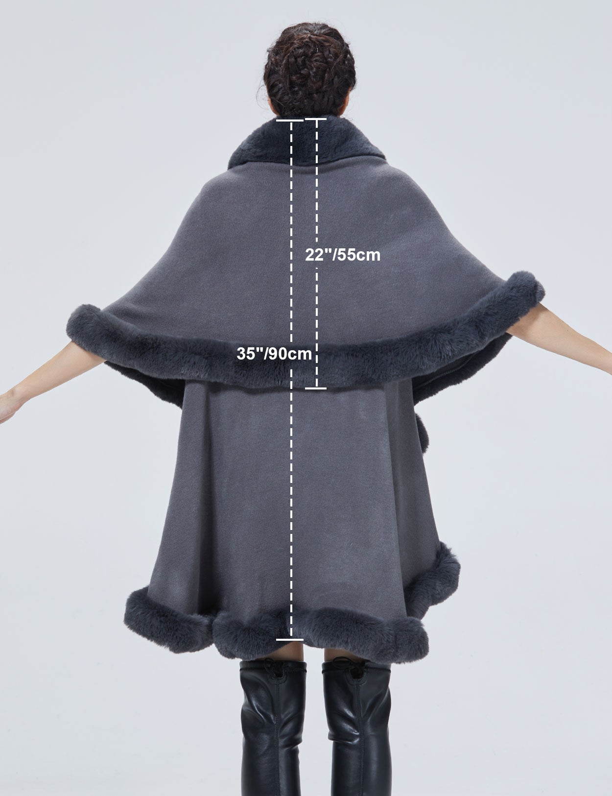 Chic Faux Fur Knit Cape Coat for Winter Weddings & Parties