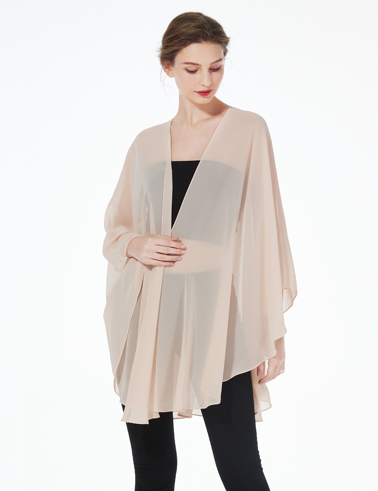 Elegant Chiffon Wedding Shawl - Bridal Evening Scarf Wrap