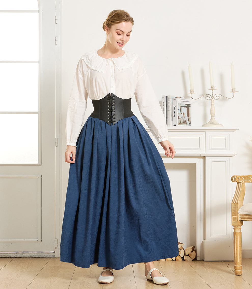 Falda estilo medieval con bolsillos y cintura elástica