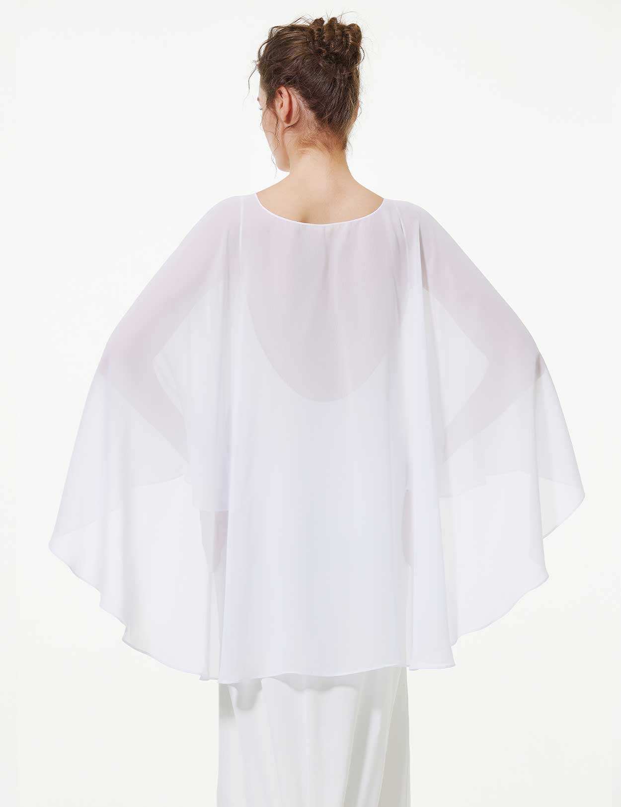 Cape en mousseline pour femme | Étole transparente et châle de soirée pour mariage d'automne