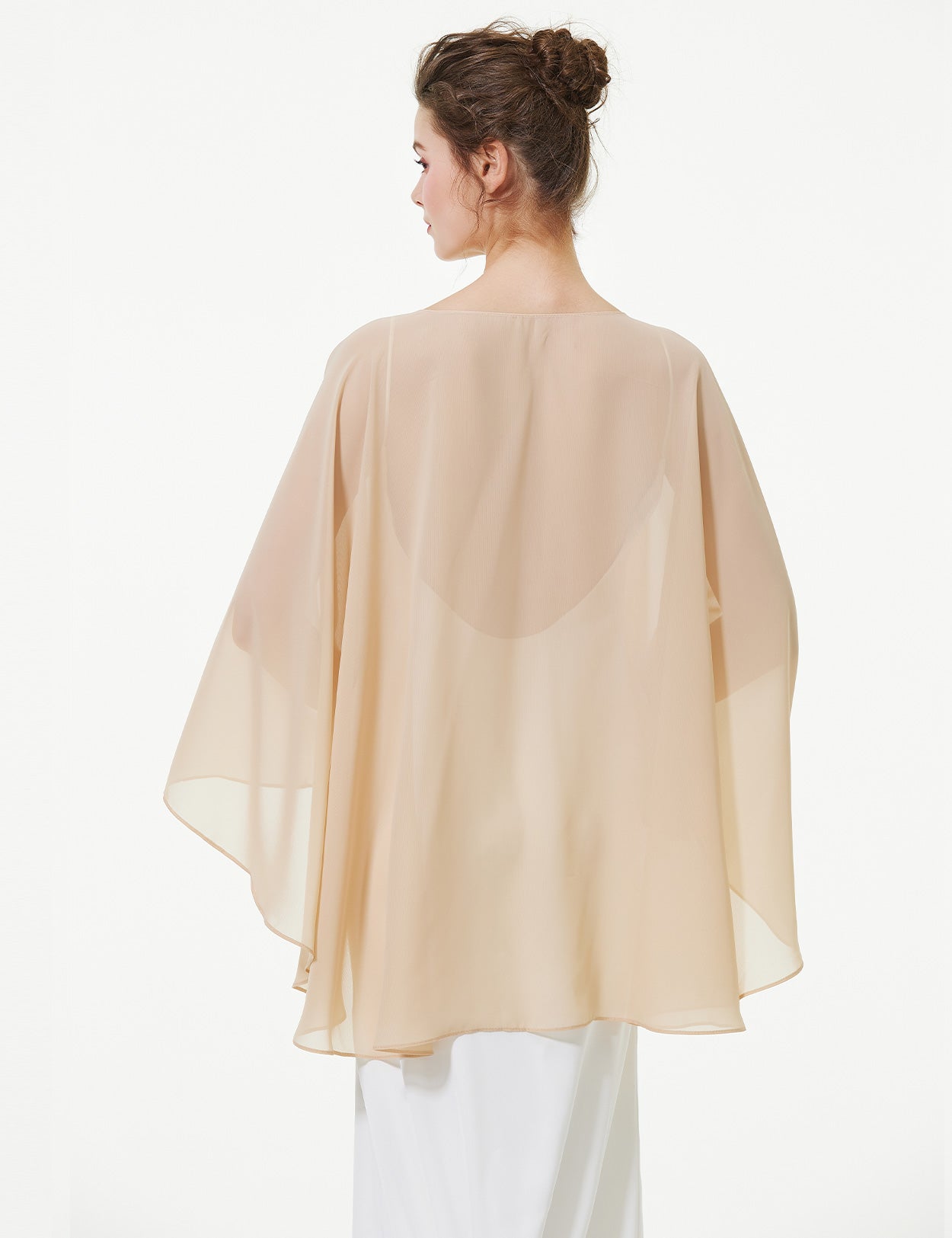 Cape en mousseline pour femme | Étole transparente et châle de soirée pour mariage d'automne
