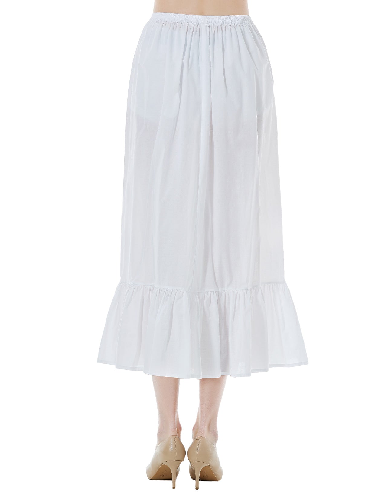 Vintage Cotton Half Slip - Underskirt for Dresses, Comfortable & Breathable (Ivory/Beige/White/Black)