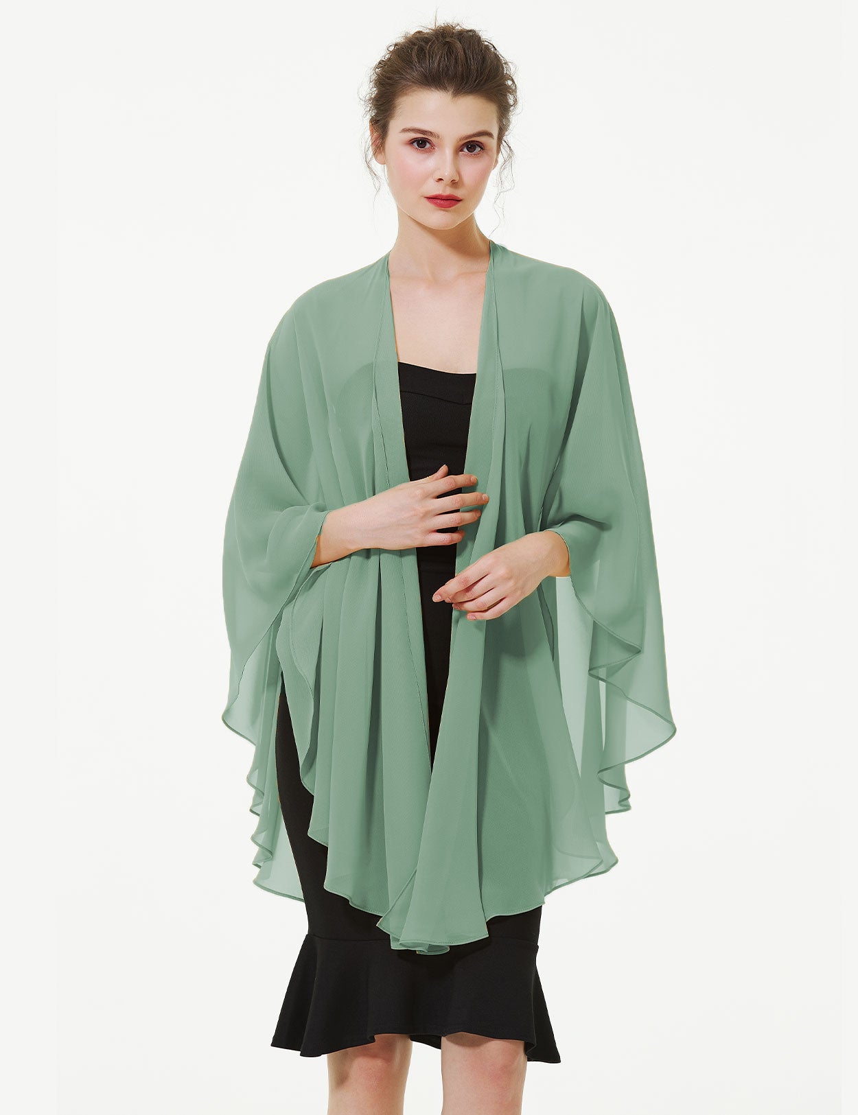 Elegant Chiffon Wedding Shawl - Bridal Evening Scarf Wrap