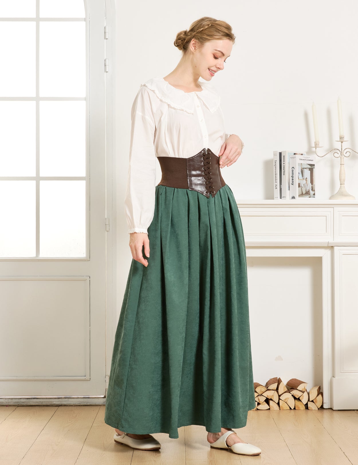 Mittelalterlicher Rock mit Taschen – Elastischer Bund