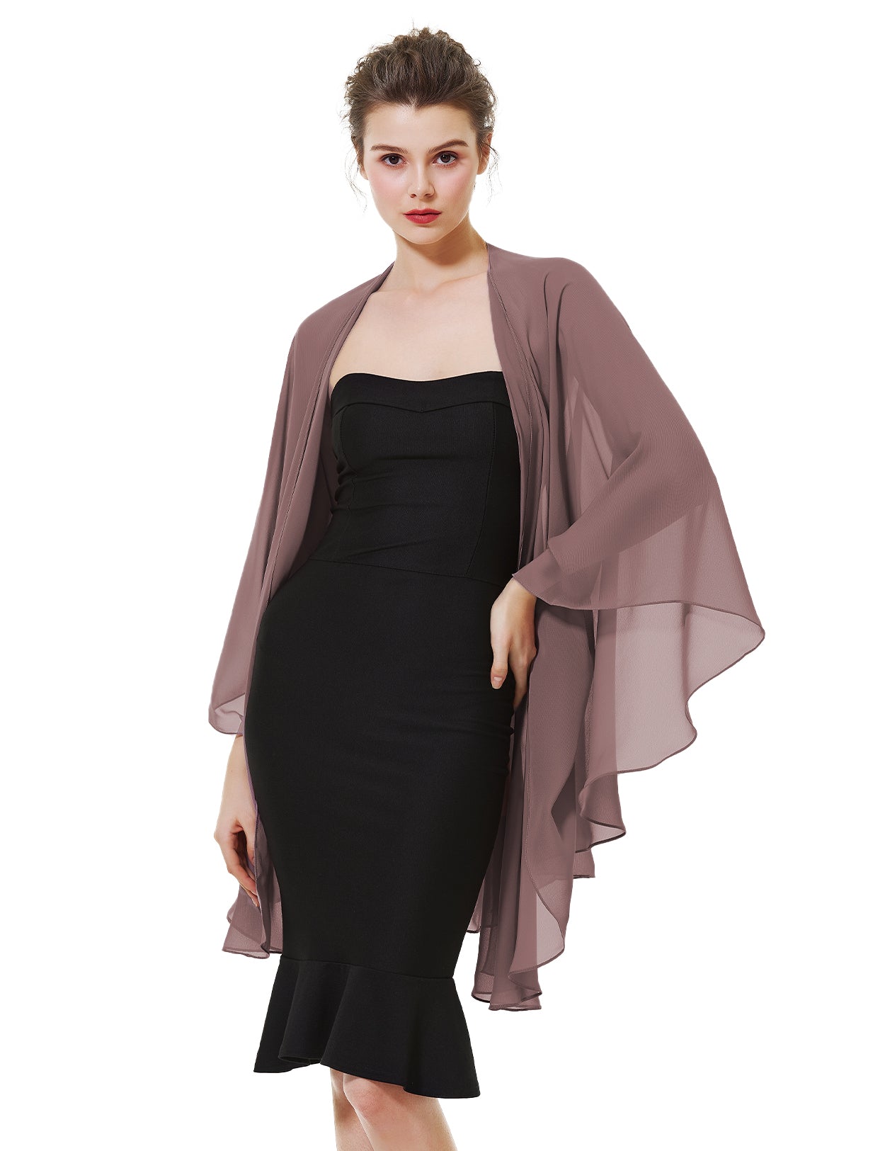 Elegant Chiffon Wedding Shawl - Bridal Evening Scarf Wrap