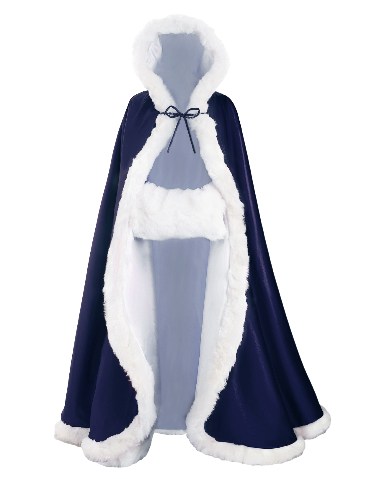 Reversible Wedding Cape with Fur Trim & Hood