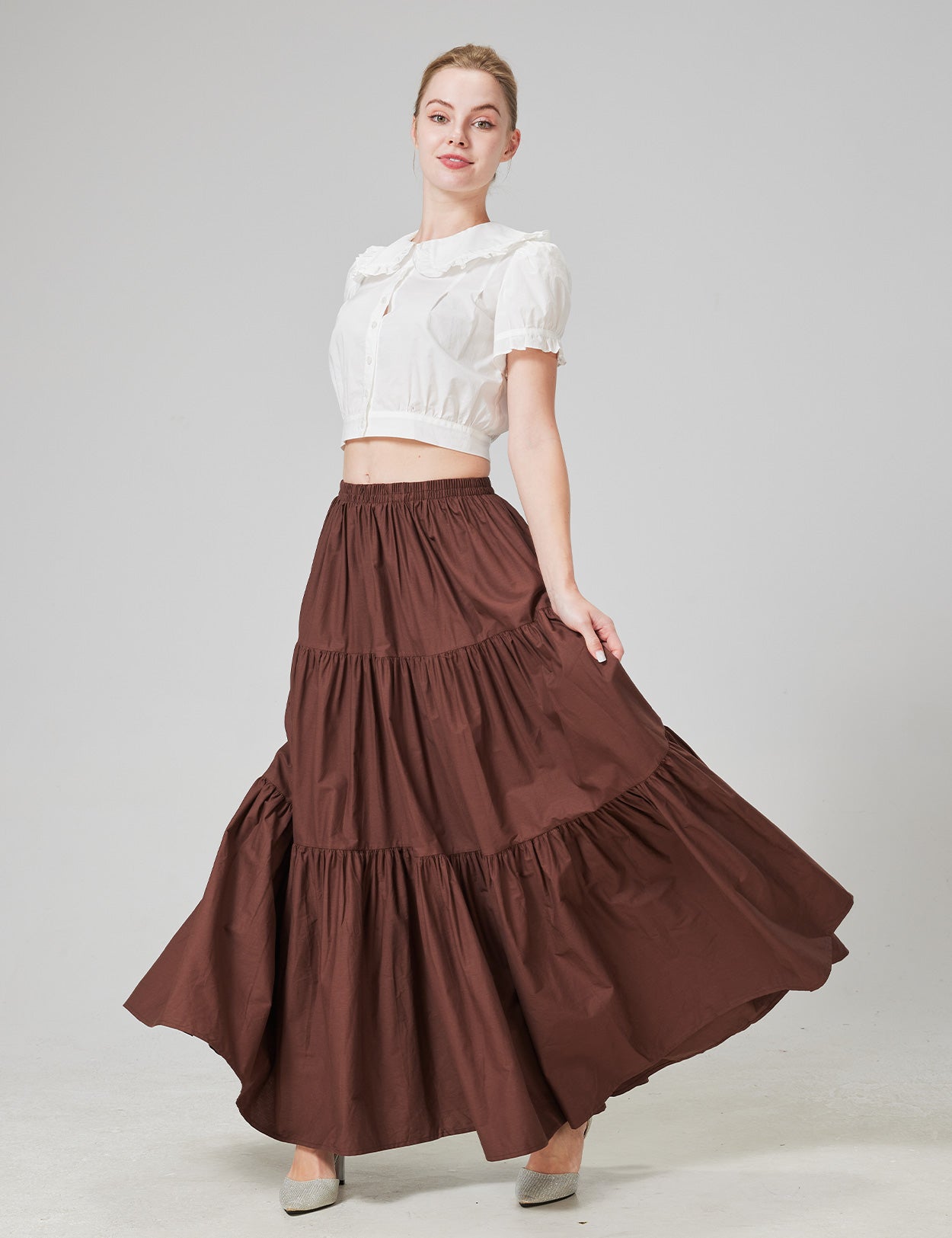 100% Cotton Renaissance Medieval Boho Maxi Skirt for Women