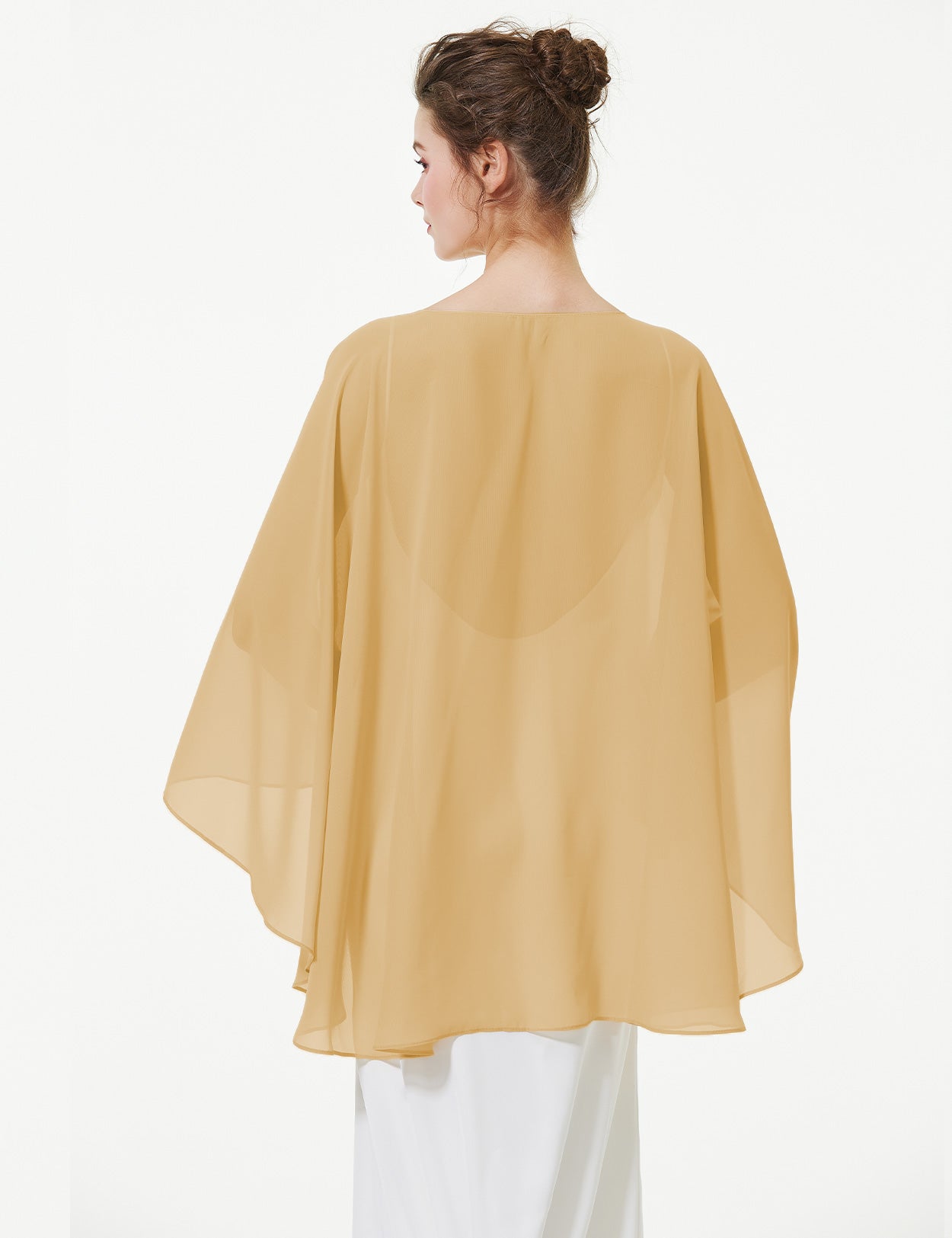Cape en mousseline pour femme | Étole transparente et châle de soirée pour mariage d'automne