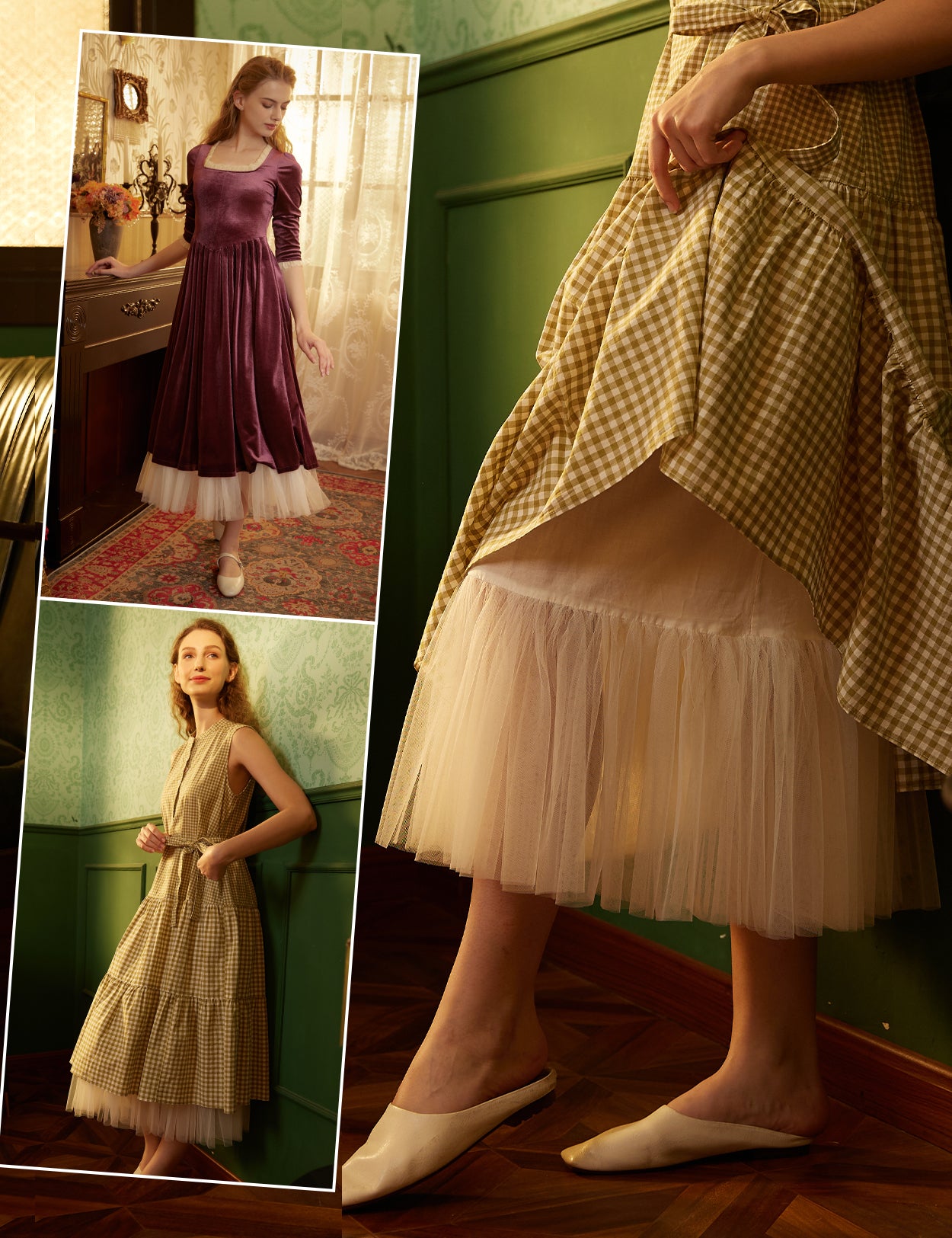 Jupe trapèze médiévale en coton pour femme