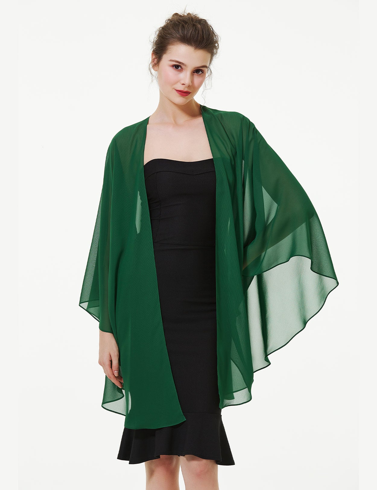 Elegant Chiffon Wedding Shawl - Bridal Evening Scarf Wrap