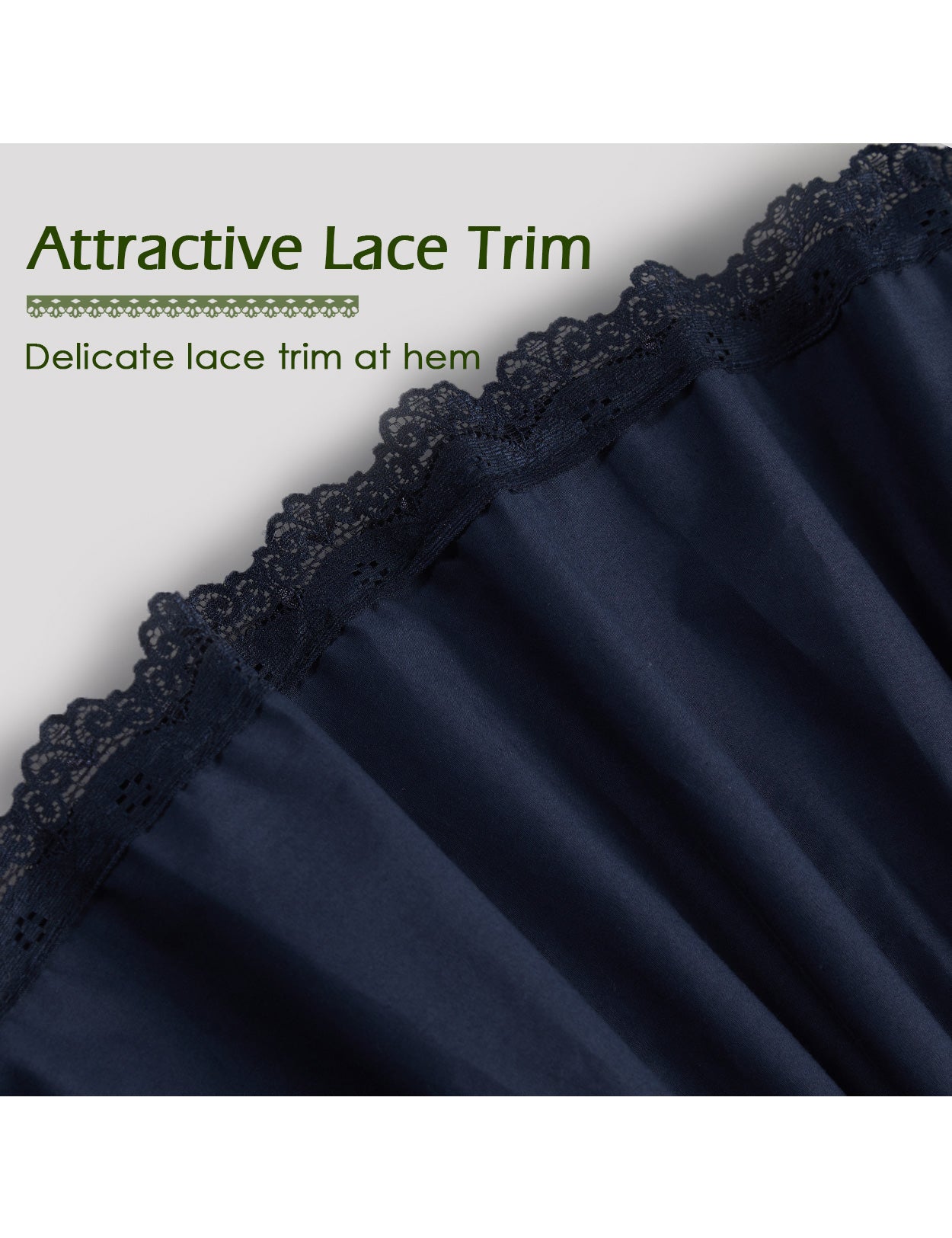 Jupe trapèze médiévale en coton pour femme, bleu marine et noir