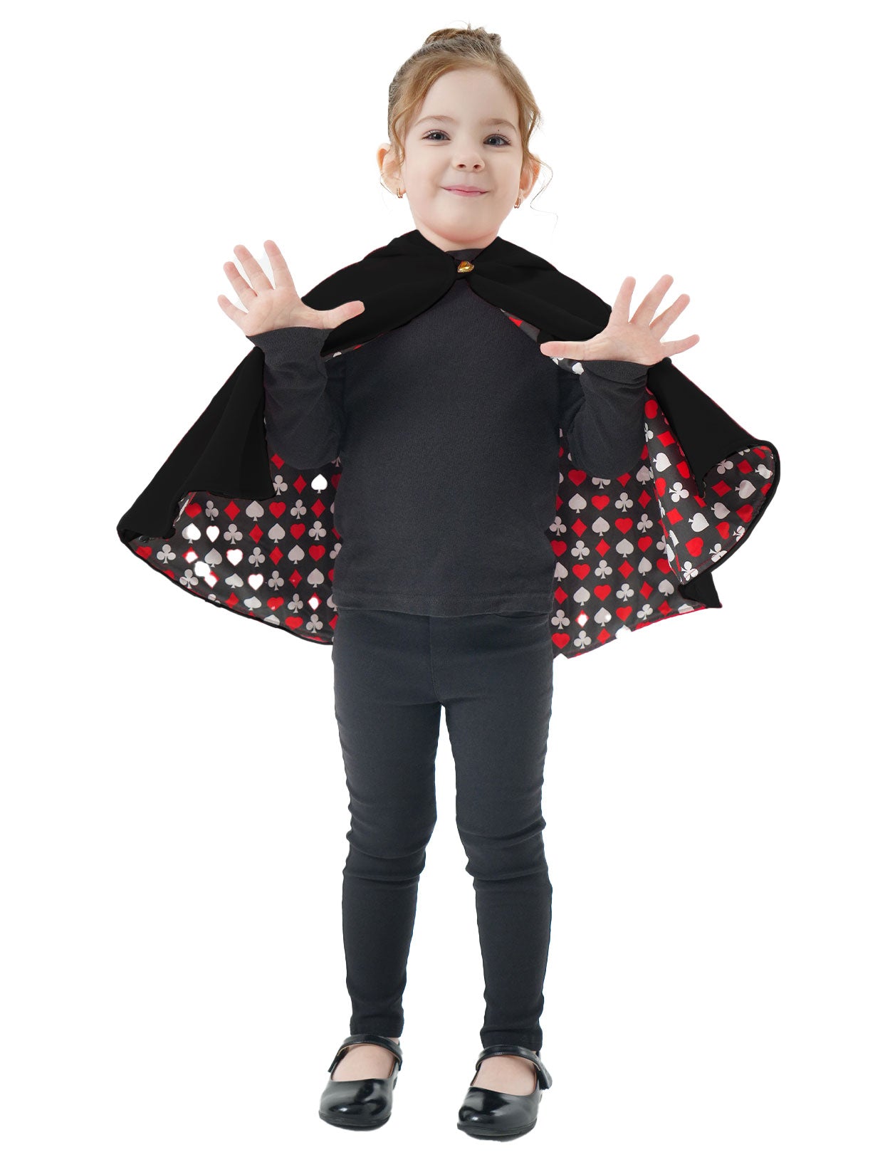Girl's Hooded Cape Cloak with Cotton Lining for Halloween Christmas
