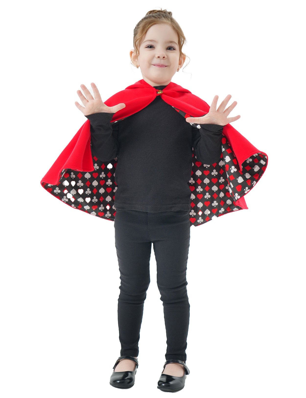 Girl's Hooded Cape Cloak with Cotton Lining for Halloween Christmas