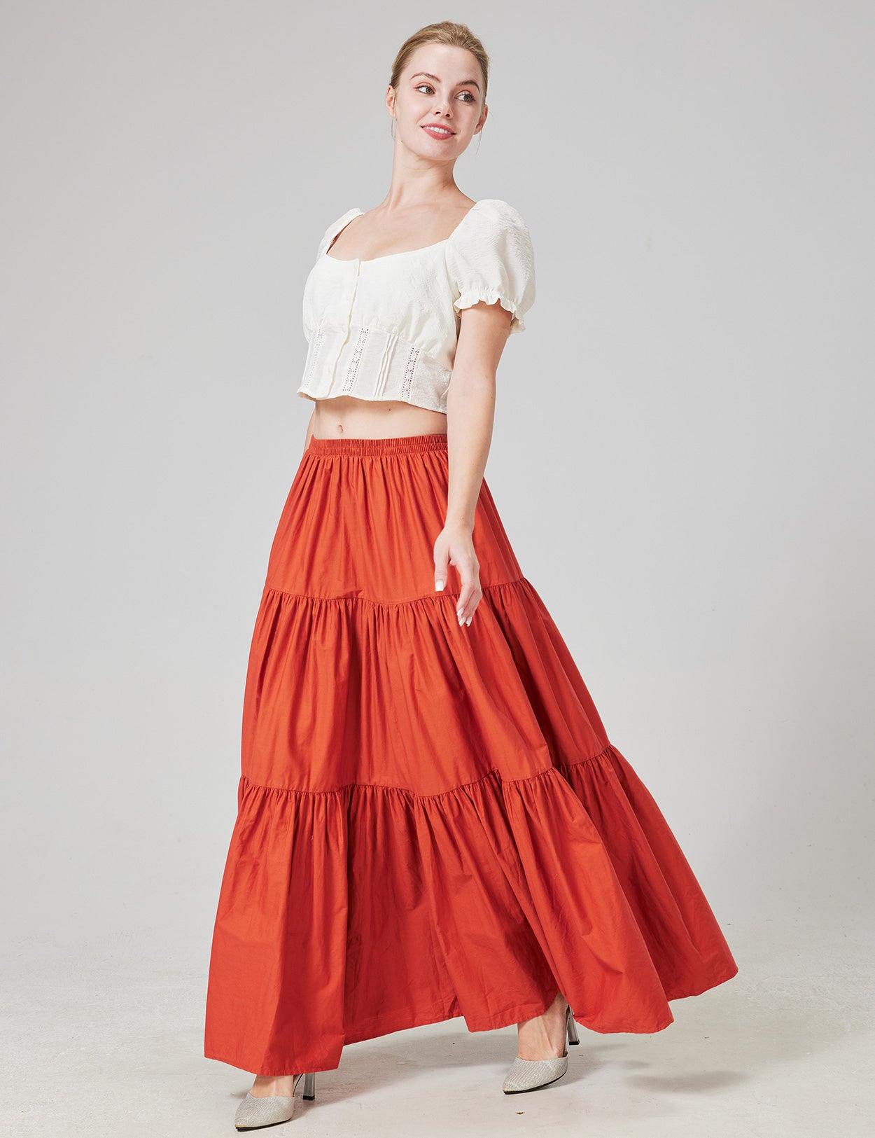 100% Cotton Renaissance Medieval Boho Maxi Skirt for Women