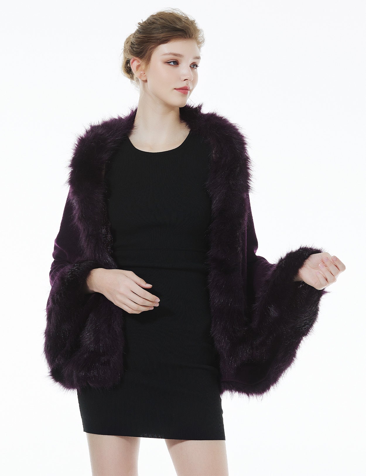 Luxurious Faux Fur Shawl for Winter Wedding Bridal Cape Elegant Wrap