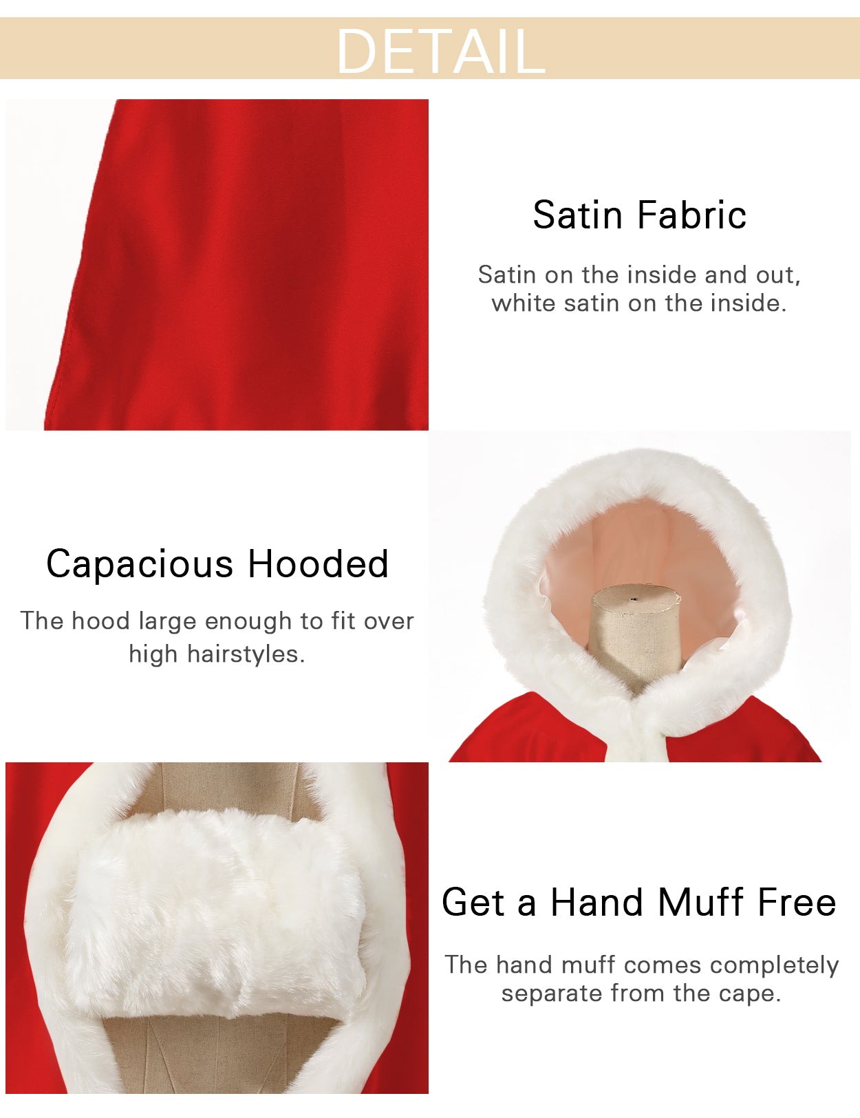Cape en fourrure pour tout-petit : costume de demoiselle d'honneur et de cape à capuche de Noël